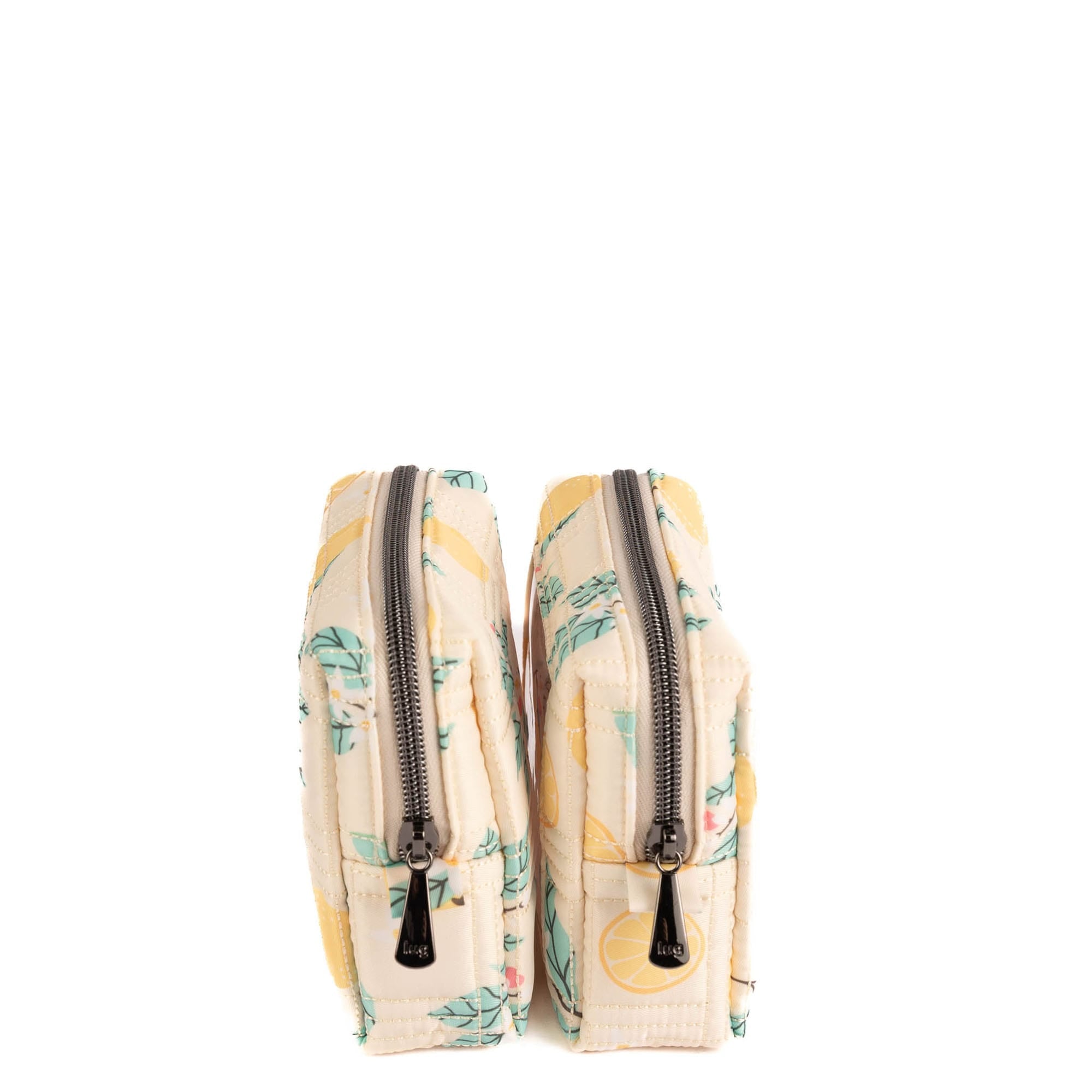 Domino Storage Pouch 2pc Set - LEMON FLORAL - 26065_DominoPouch2PC_LemonFloral_Angle_03