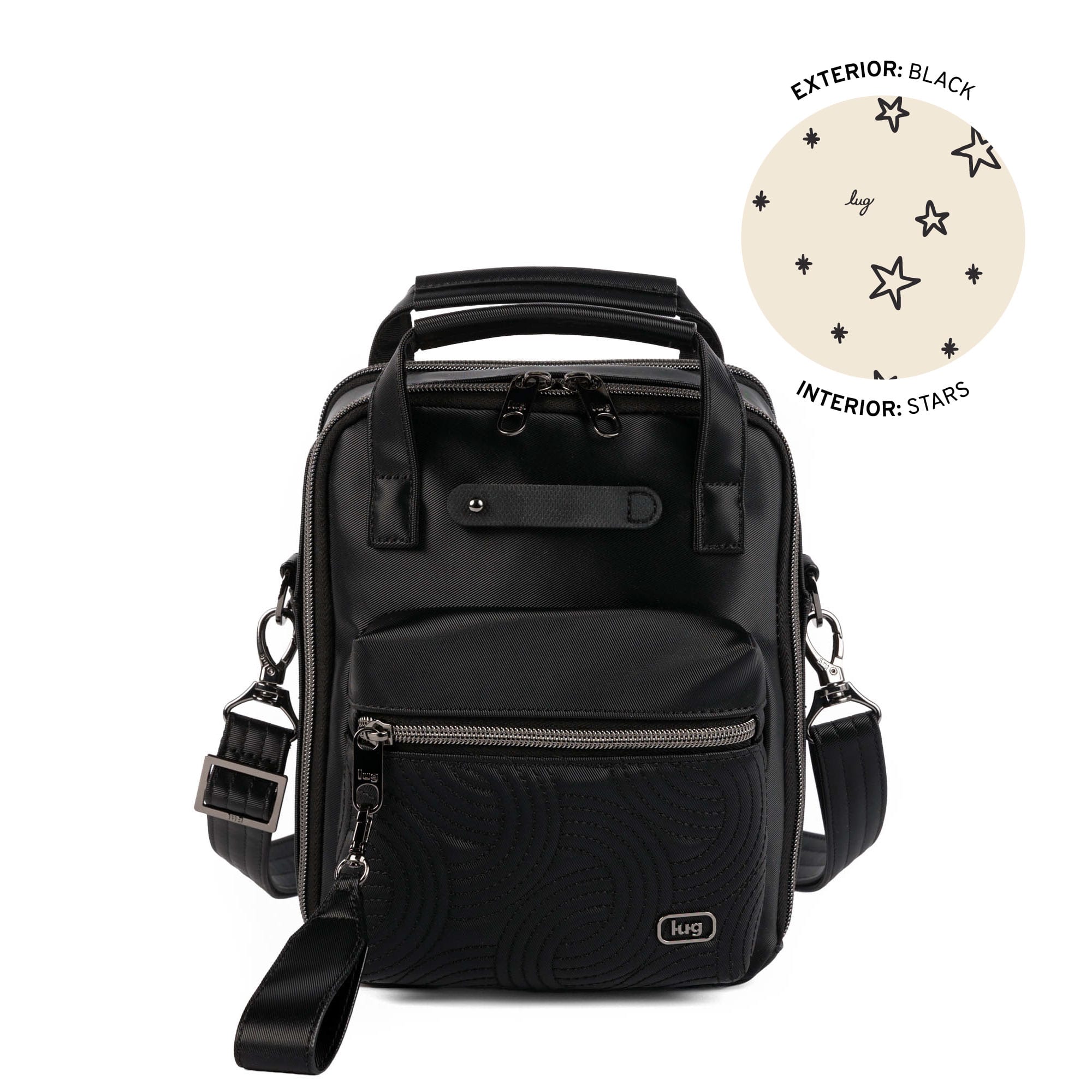 Bumble Satin Luxe VL Crossbody Bag - BLACK - 26117_BumbleSL_Black_Angle_01