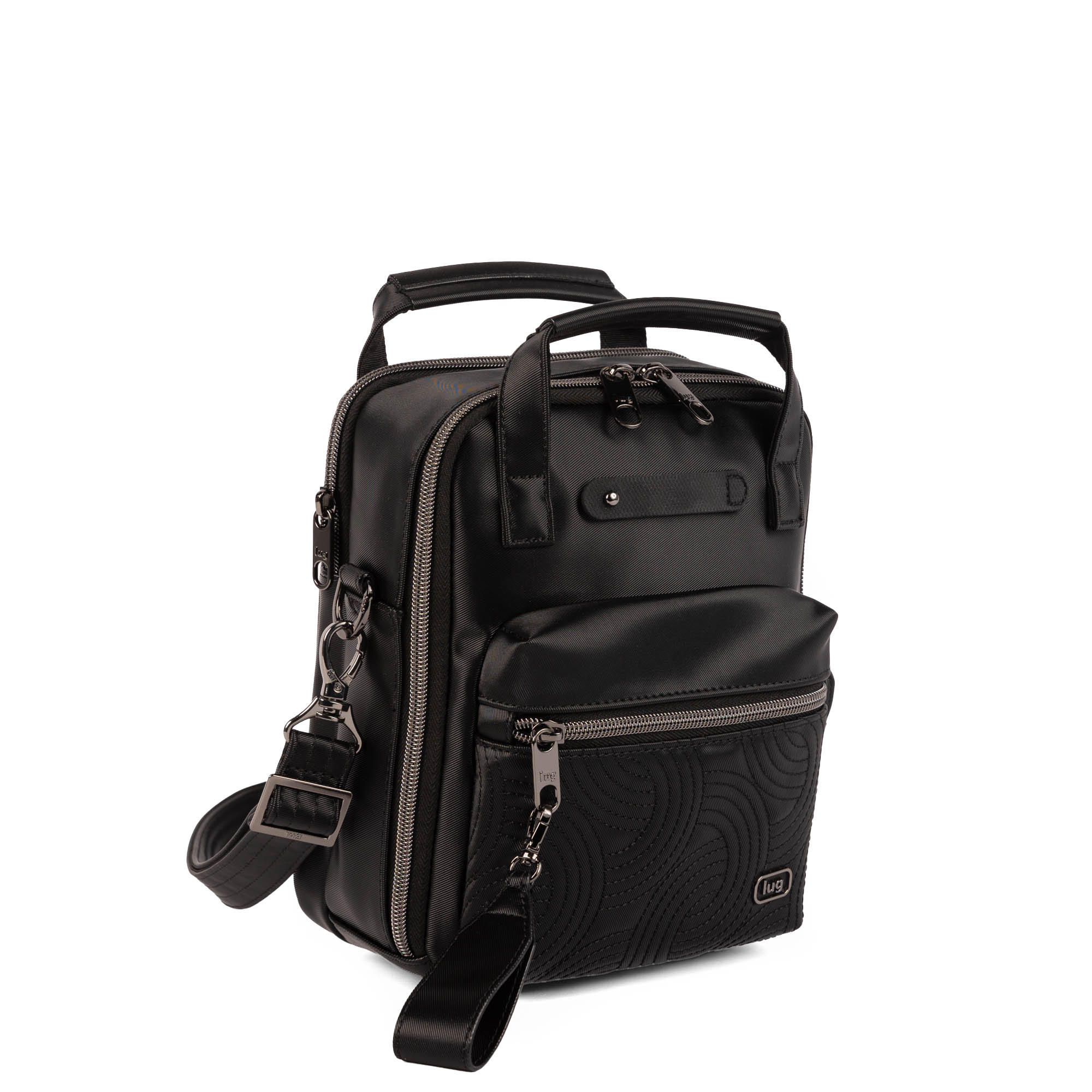 Bumble Satin Luxe VL Crossbody Bag - BLACK - 26117_BumbleSL_Black_Angle_02