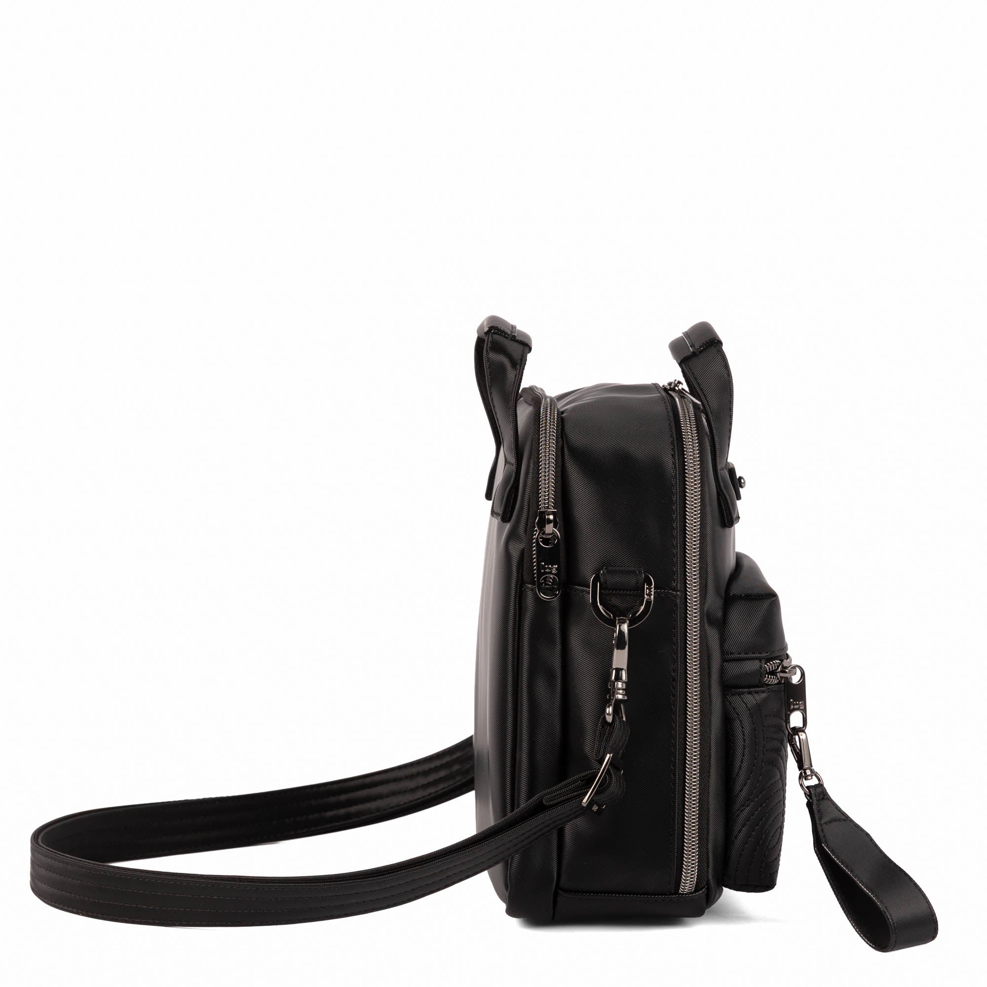 Bumble Satin Luxe VL Crossbody Bag - BLACK - 26117_BumbleSL_Black_Angle_03