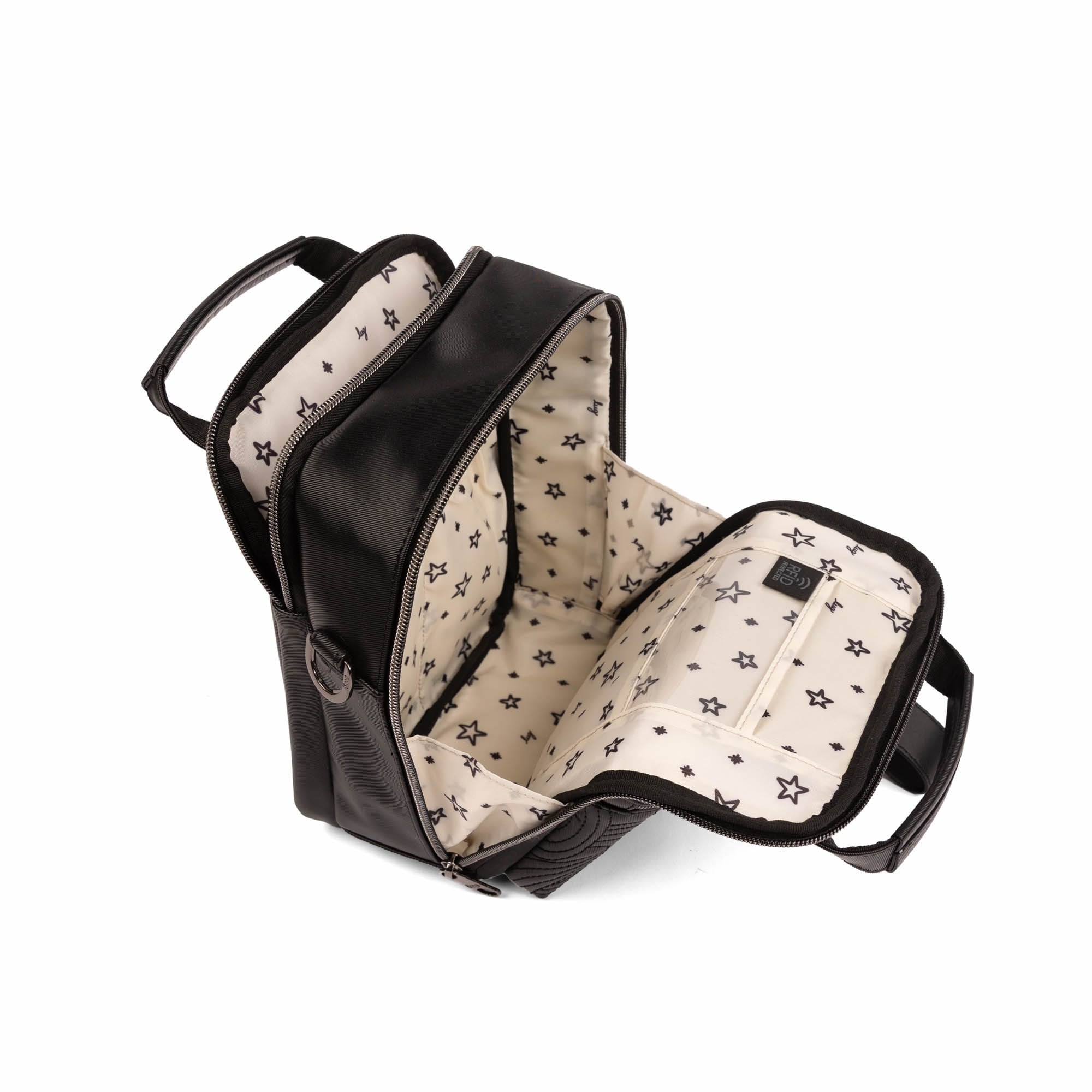 Bumble Satin Luxe VL Crossbody Bag - BLACK - 26117_BumbleSL_Black_Angle_05