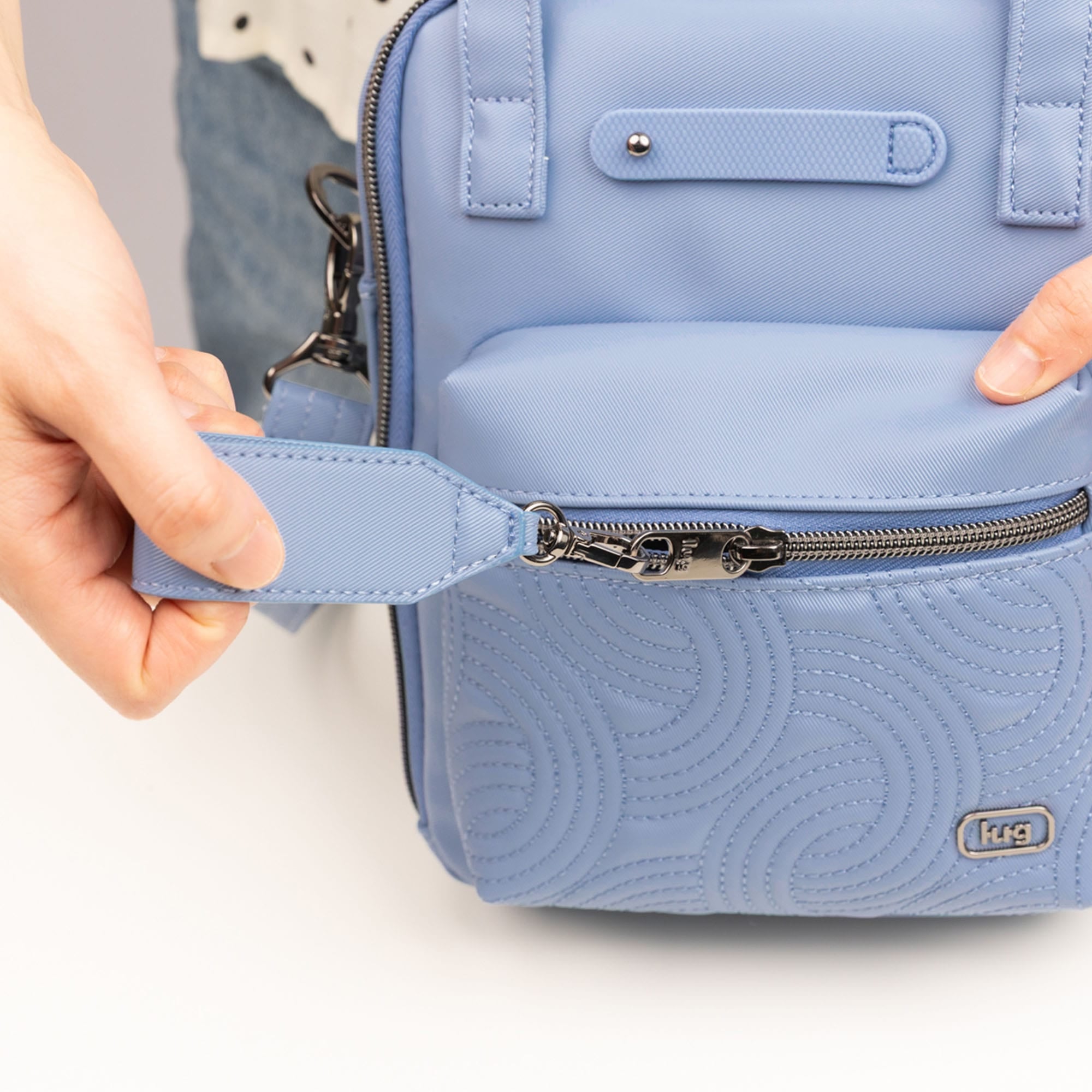 Bumble Satin Luxe VL Crossbody Bag - - 26120_BumbleSL_Bluebell_Lifestyle_02