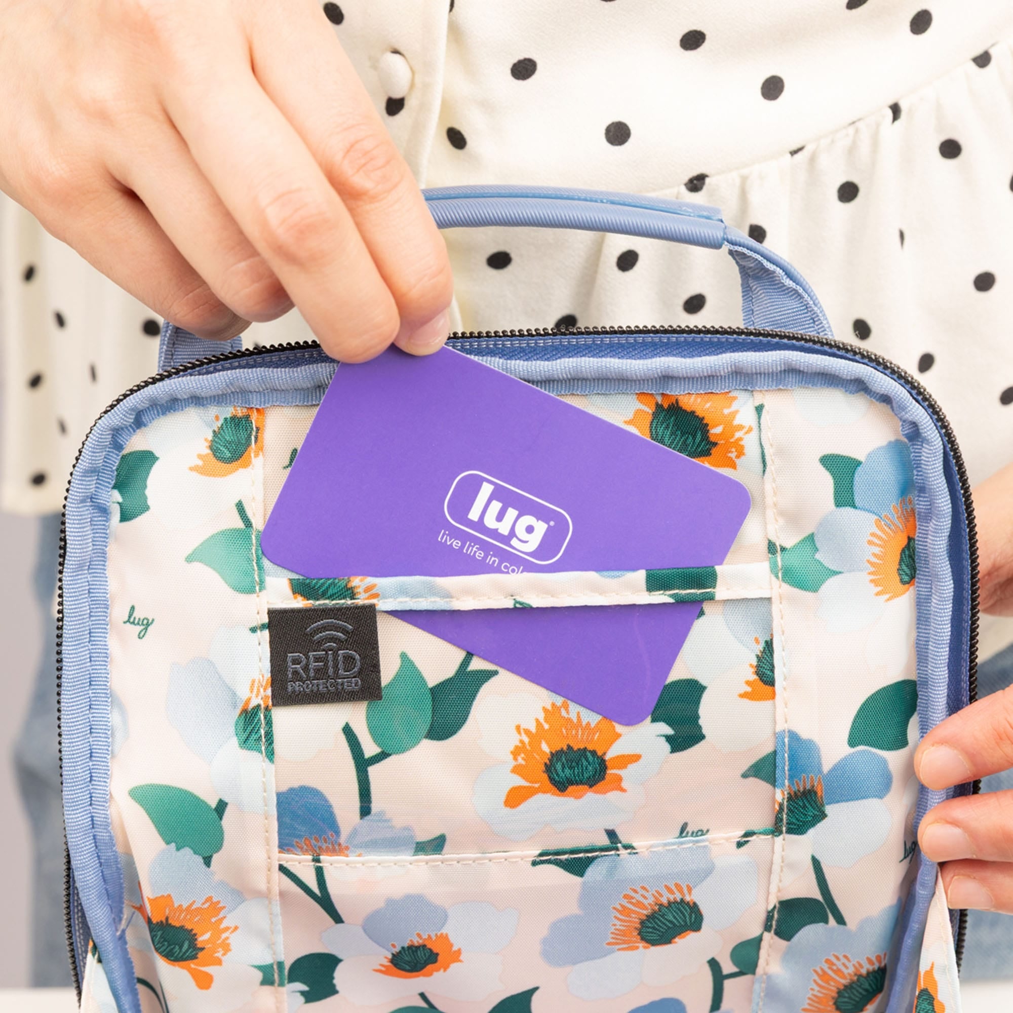 Bumble Satin Luxe VL Crossbody Bag - - 26120_BumbleSL_Bluebell_Lifestyle_04