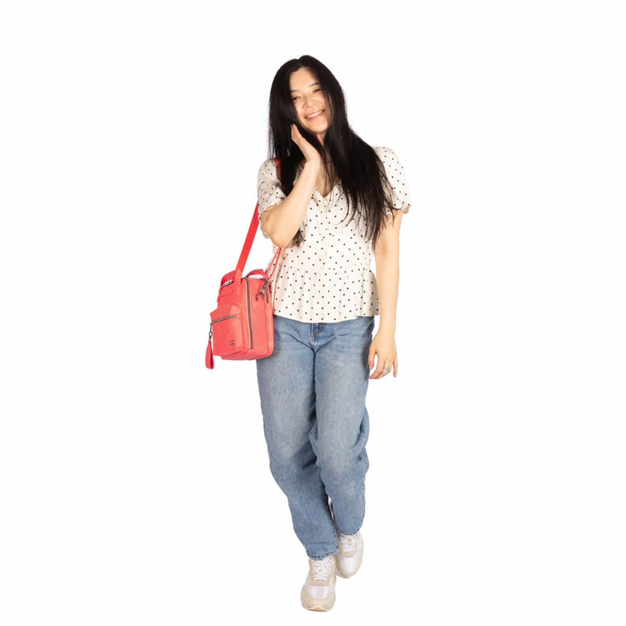 Bumble Satin Luxe VL Crossbody Bag - - 26124_BumbleSL_PinkGrapefruit_BagProportion_01