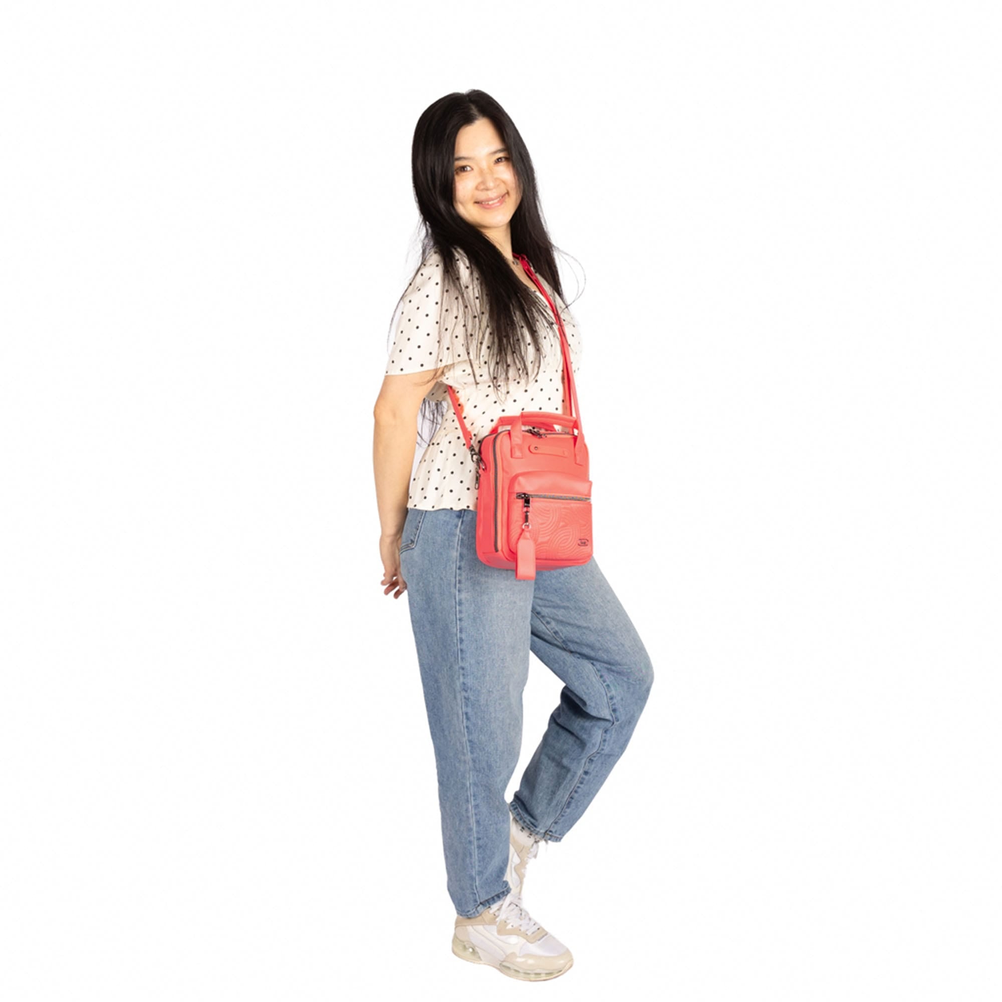 Bumble Satin Luxe VL Crossbody Bag - - 26124_BumbleSL_PinkGrapefruit_BagProportion_03