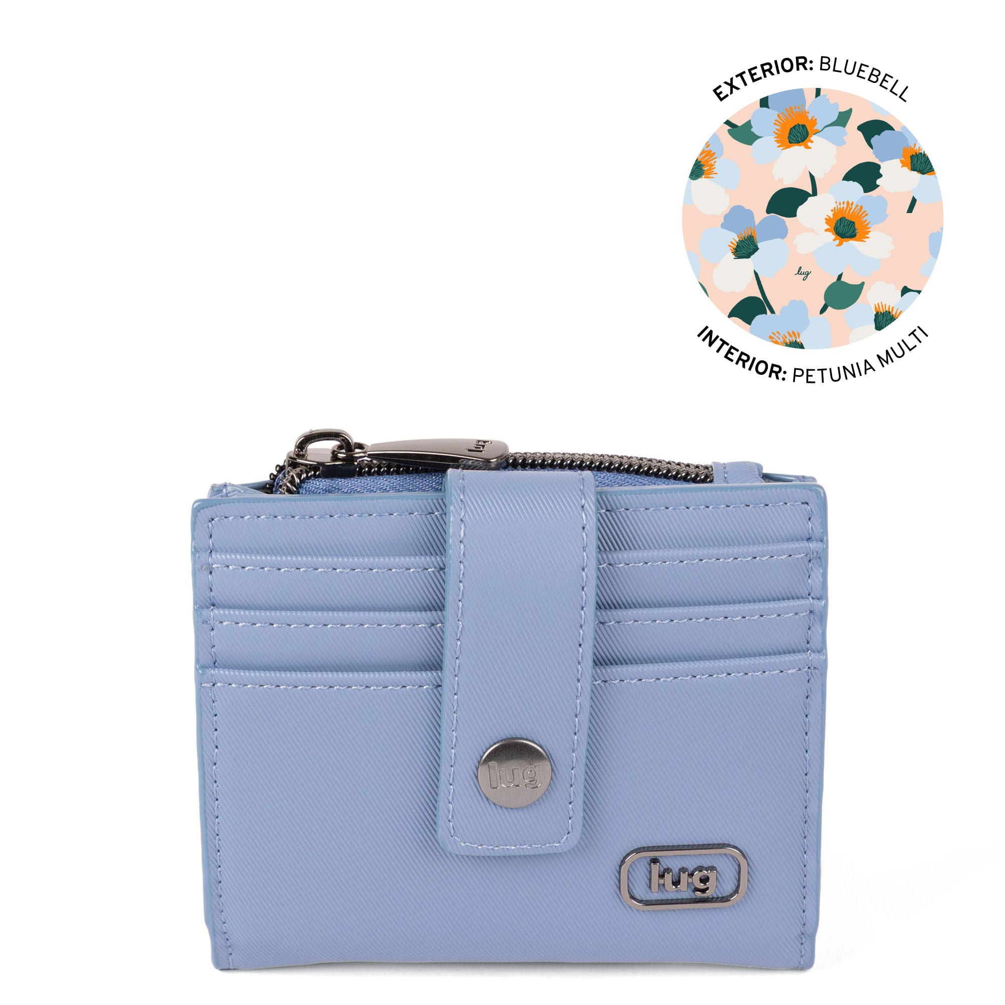 Hurdle Satin Luxe VL RFID Wallet - BLUEBELL - 26129_HurdleSL_Bluebell_Angle_01