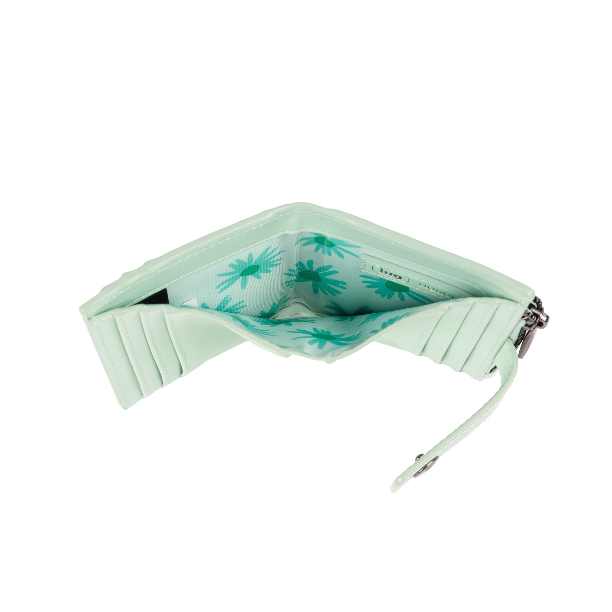 Hurdle Satin Luxe VL RFID Wallet - MIST GREEN - 26130_HurdleSL_MistGreen_Angle_04