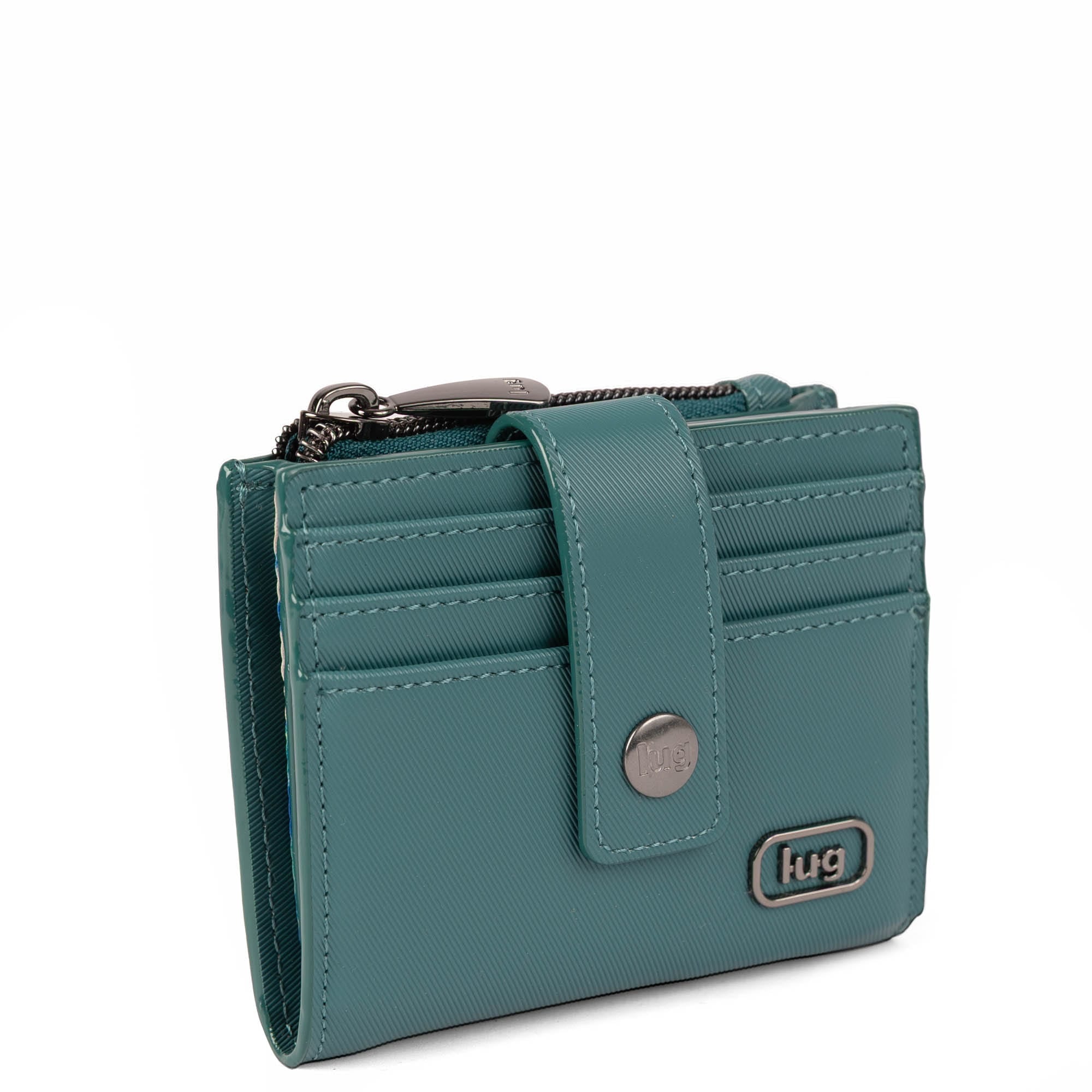 Hurdle Satin Luxe VL RFID Wallet - LAGOON TEAL - 26131_HurdleSL_LagoonTeal_Angle_02