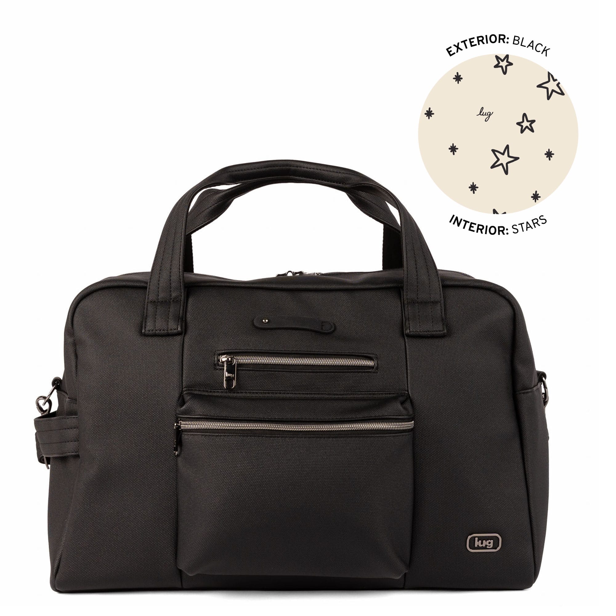 Charger Matte Luxe VL Overnight Bag with Charm Bar - BLACK - 26135_Charger_MatteLuxe_Black_Angle_01