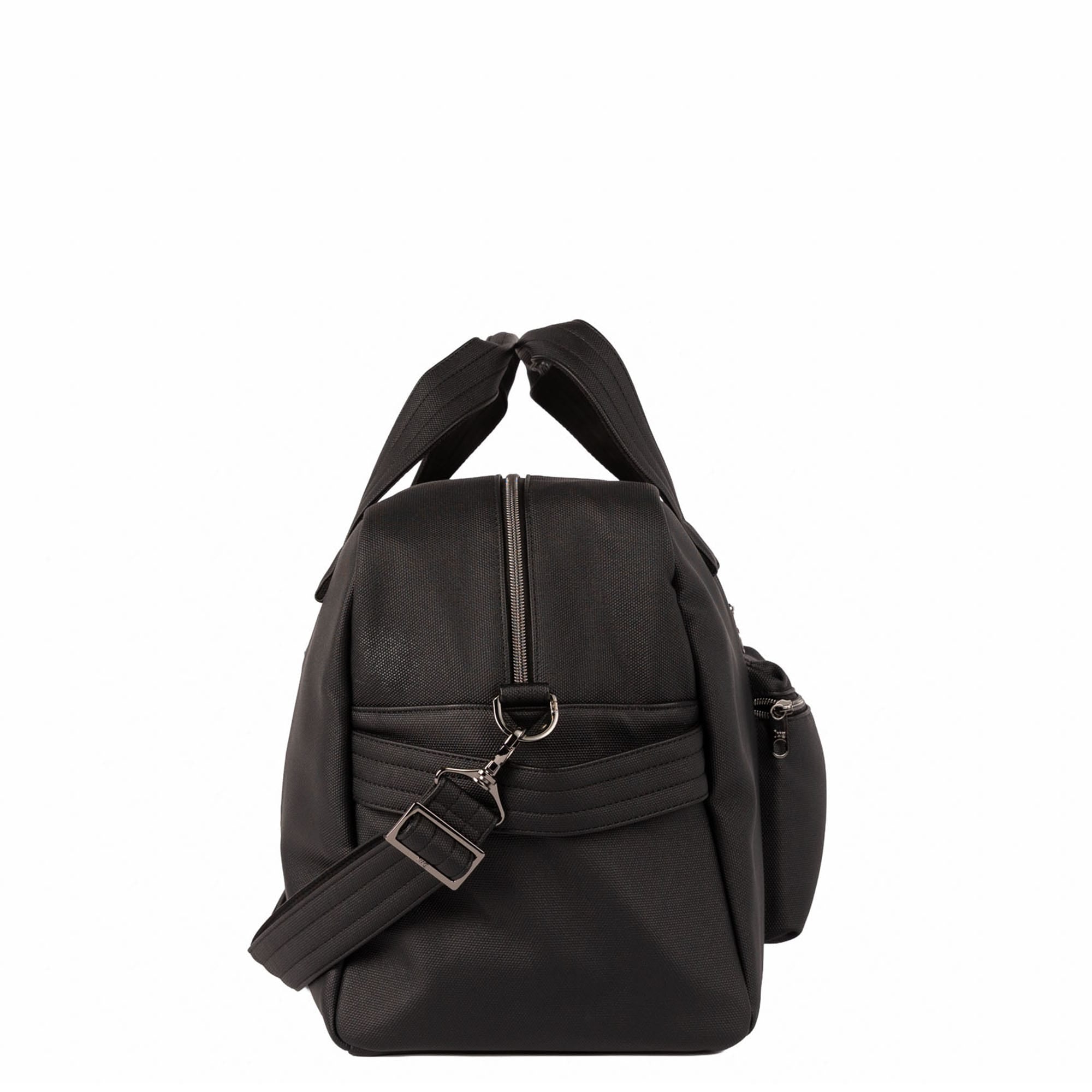 Charger Matte Luxe VL Overnight Bag with Charm Bar - BLACK - 26135_Charger_MatteLuxe_Black_Angle_03