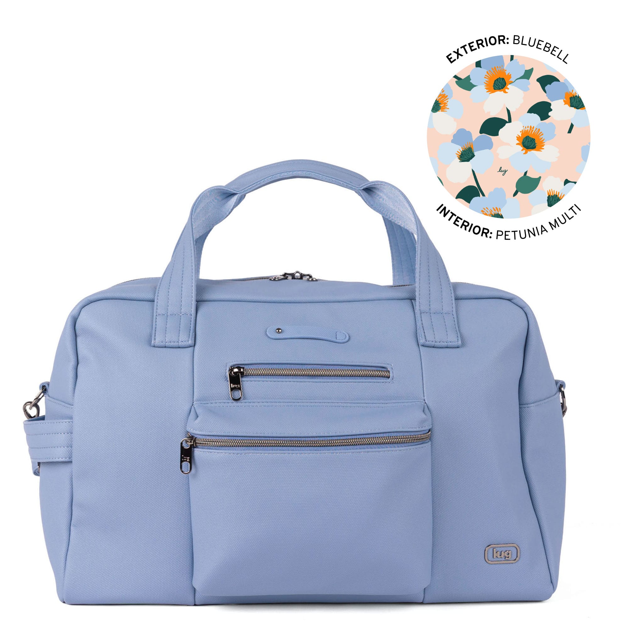 Charger Matte Luxe VL Overnight Bag with Charm Bar - BLUEBELL - 26136_Charger_MatteLuxe_Bluebell_Angle_01