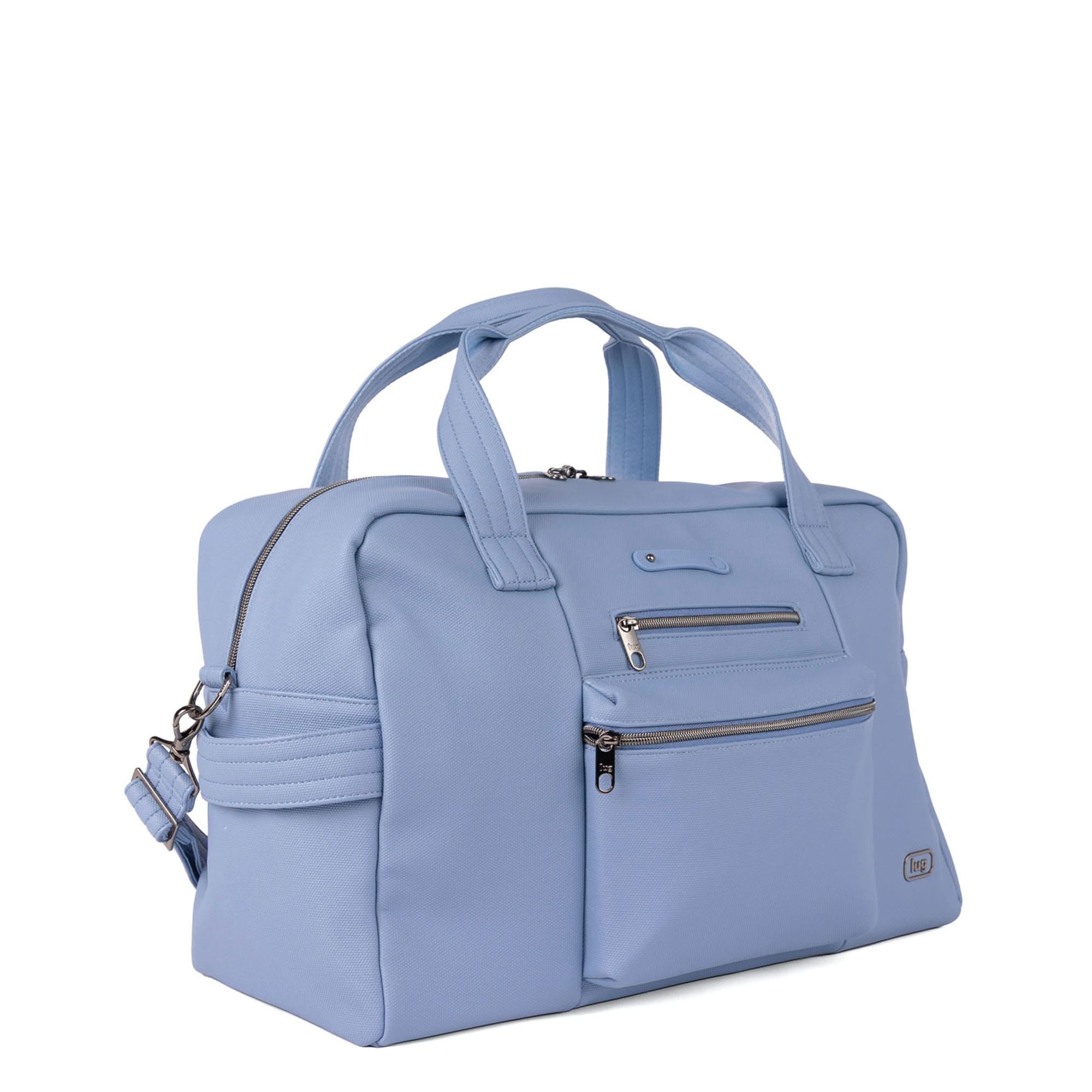 Charger Matte Luxe VL Overnight Bag with Charm Bar - BLUEBELL - 26136_Charger_MatteLuxe_Bluebell_Angle_02