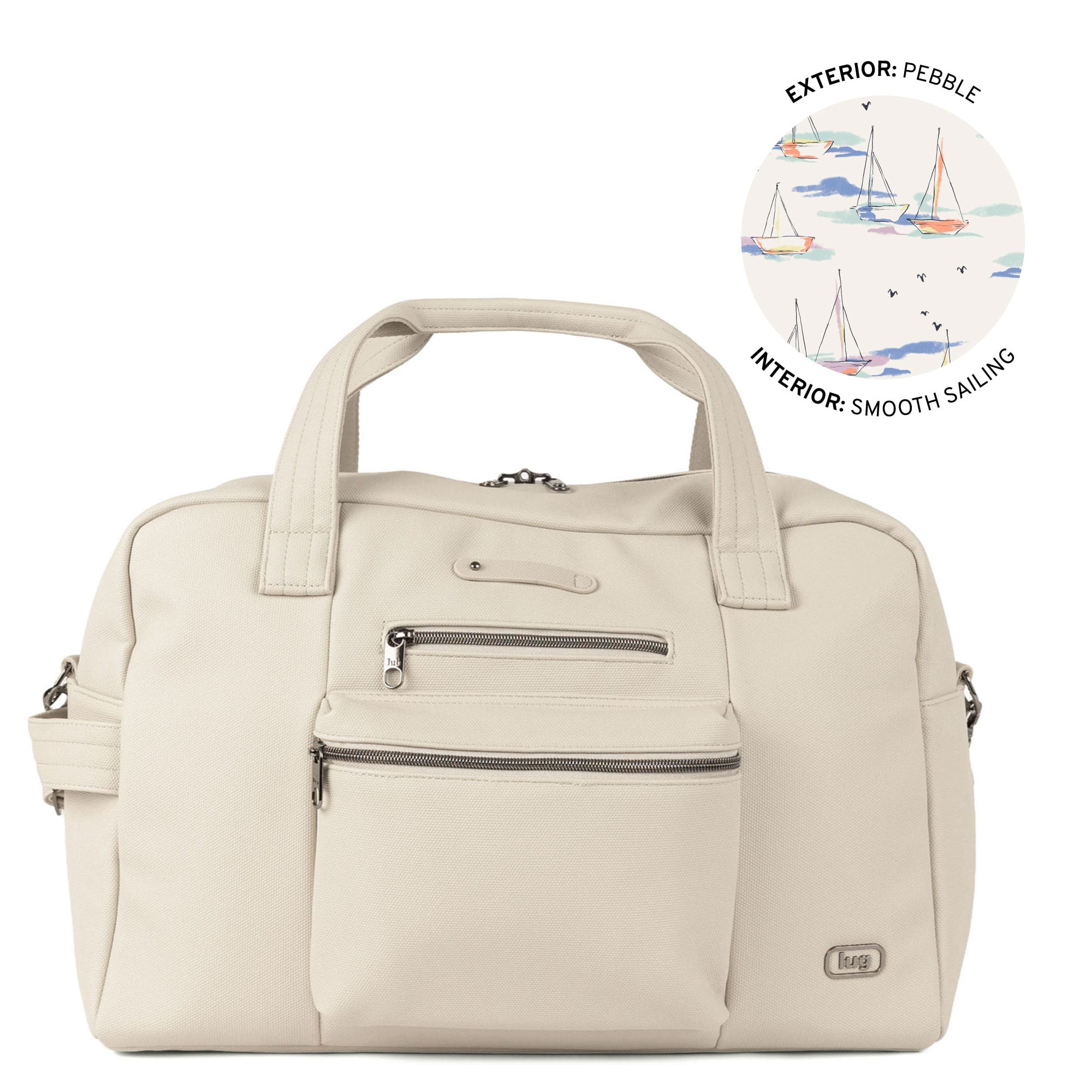 Charger Matte Luxe VL Overnight Bag with Charm Bar - PEBBLE - 26137_Charger_MatteLuxe_Pebble_Angle_01