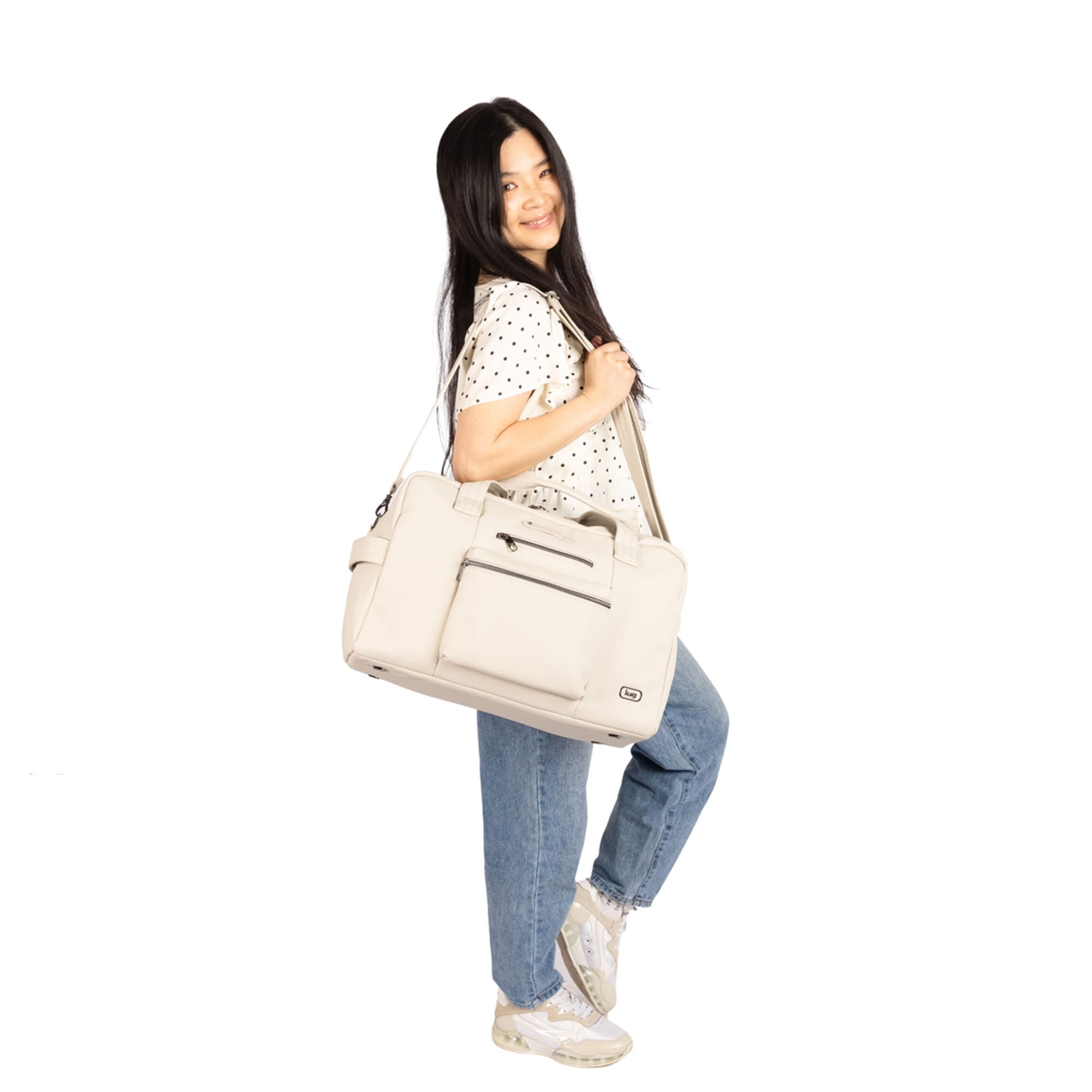Charger Matte Luxe VL Overnight Bag with Charm Bar - - 26137_Charger_MatteLuxe_Pebble_BagProportion_01