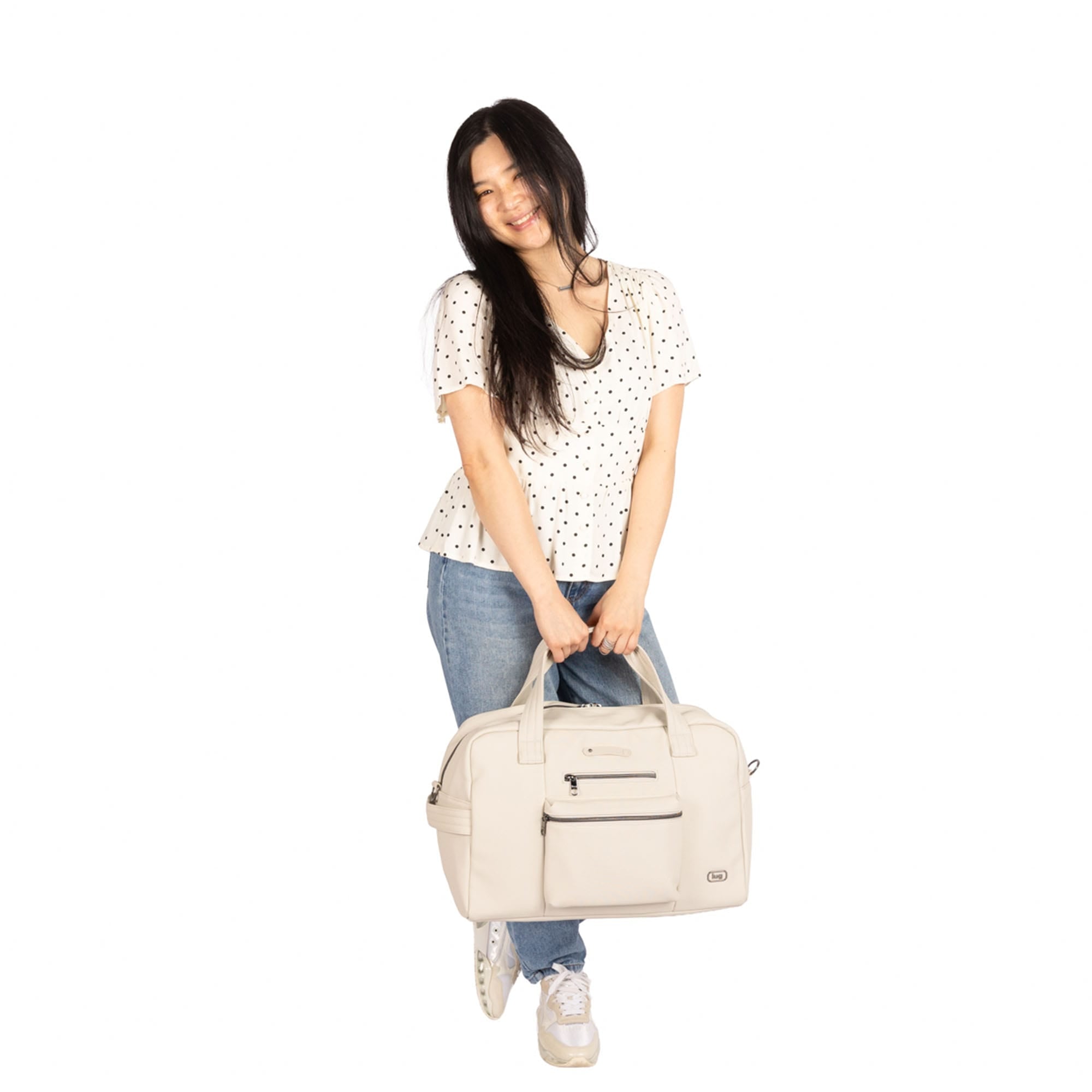 Charger Matte Luxe VL Overnight Bag with Charm Bar - - 26137_Charger_MatteLuxe_Pebble_BagProportion_02