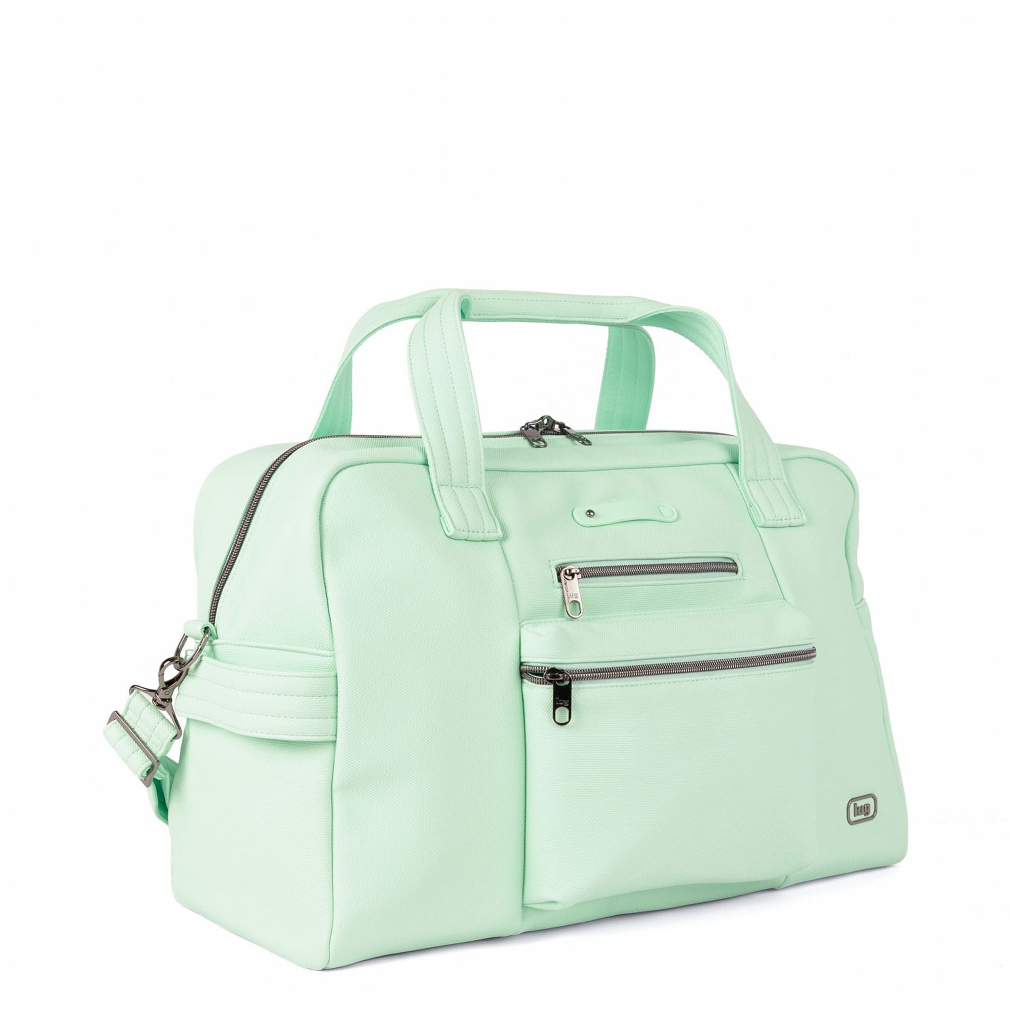Charger Matte Luxe VL Overnight Bag with Charm Bar - MIST GREEN - 26138_Charger_MatteLuxe_MistGreen_Angle_02