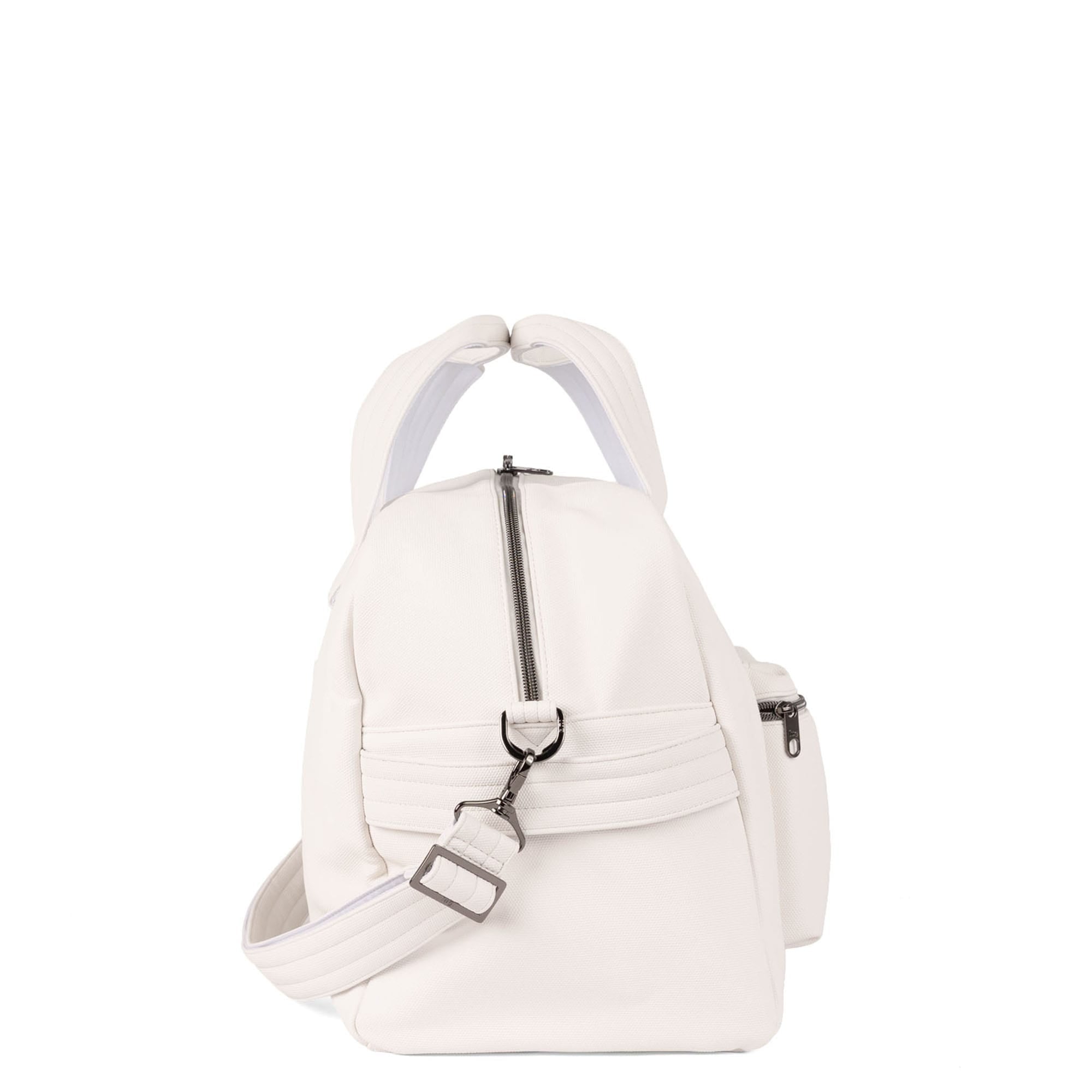 Charger Matte Luxe VL Overnight Bag with Charm Bar - WHITE - 26139_Charger_MatteLuxe_White_Angle_03