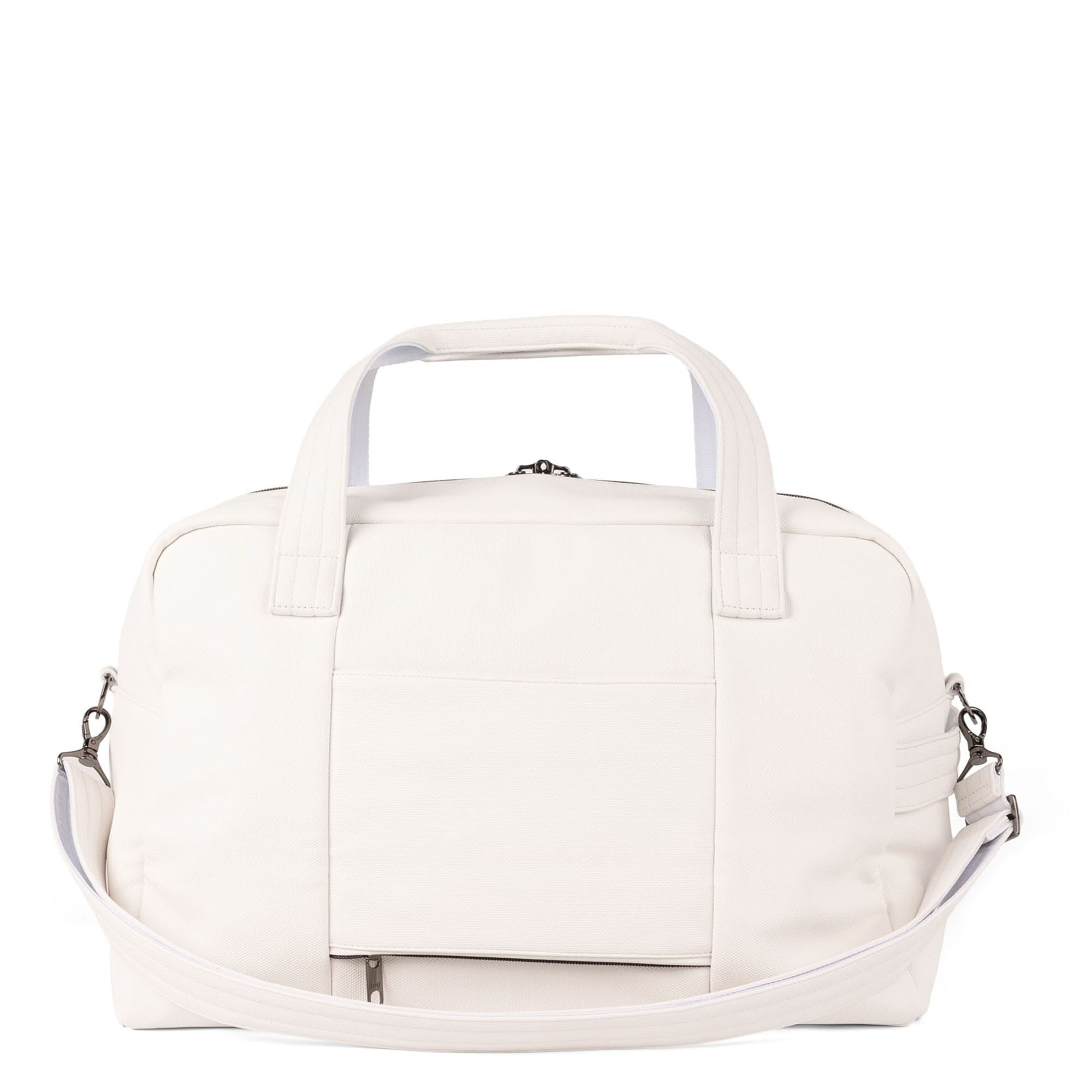 Charger Matte Luxe VL Overnight Bag with Charm Bar - WHITE - 26139_Charger_MatteLuxe_White_Angle_04