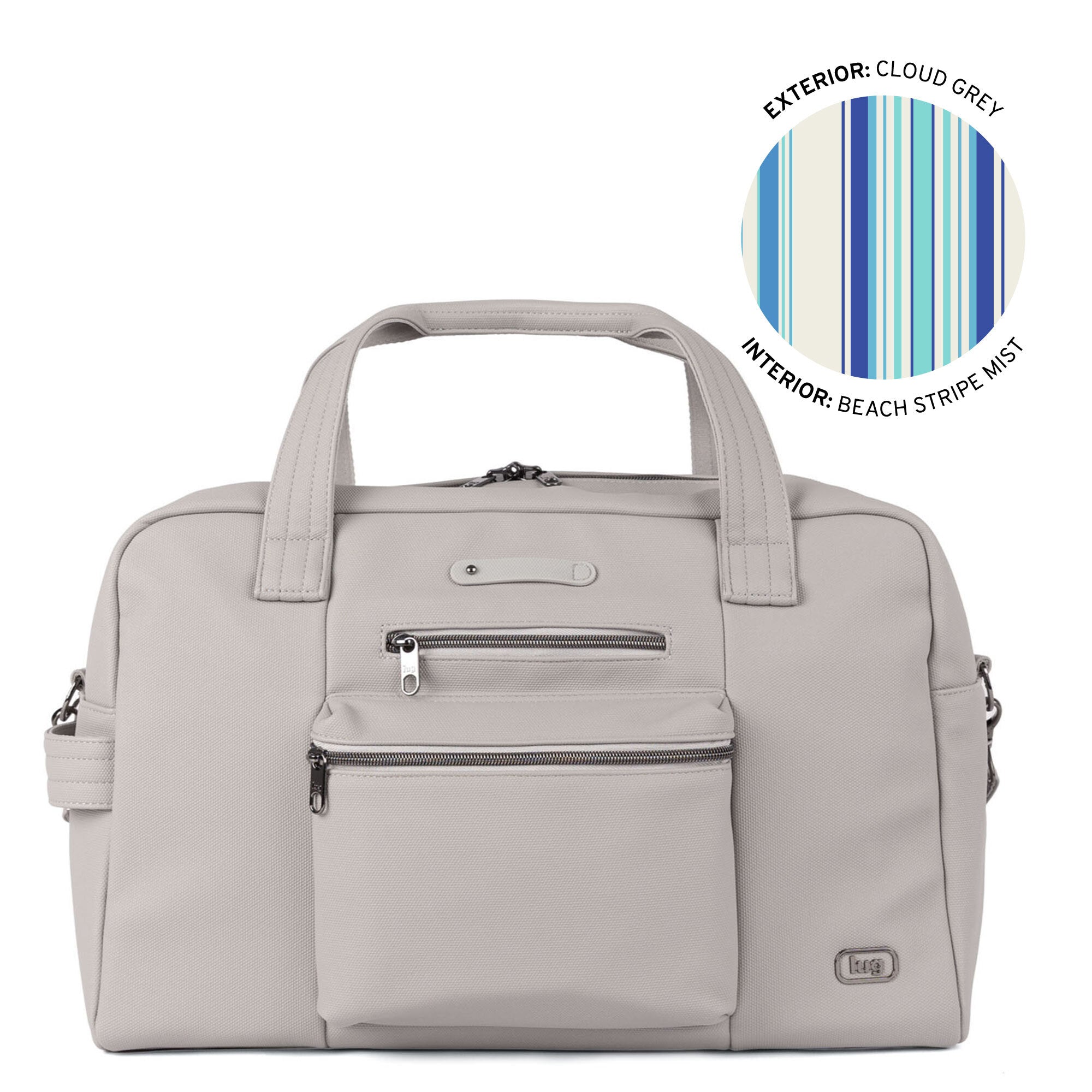 Charger Matte Luxe VL Overnight Bag with Charm Bar - CLOUD GREY - 26140_Charger_MatteLuxe_CloudGrey_Angle_01_b3601ffb-266e-4967-a9c4-40535451926b