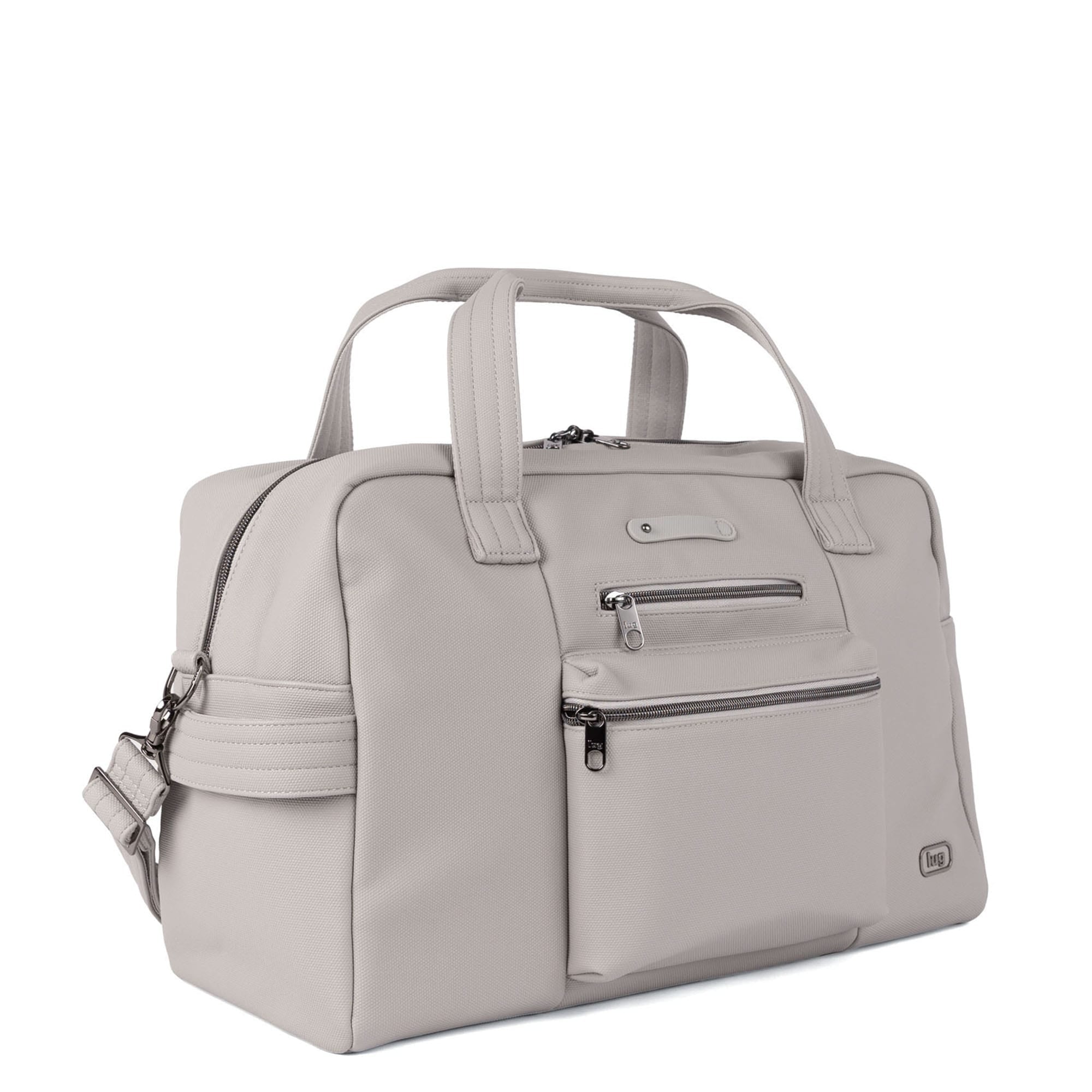 Charger Matte Luxe VL Overnight Bag with Charm Bar - CLOUD GREY - 26140_Charger_MatteLuxe_CloudGrey_Angle_02