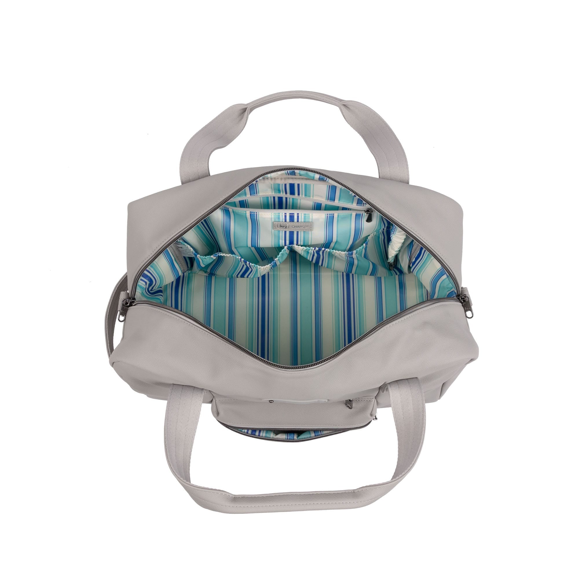 Charger Matte Luxe VL Overnight Bag with Charm Bar - CLOUD GREY - 26140_Charger_MatteLuxe_CloudGrey_Angle_05