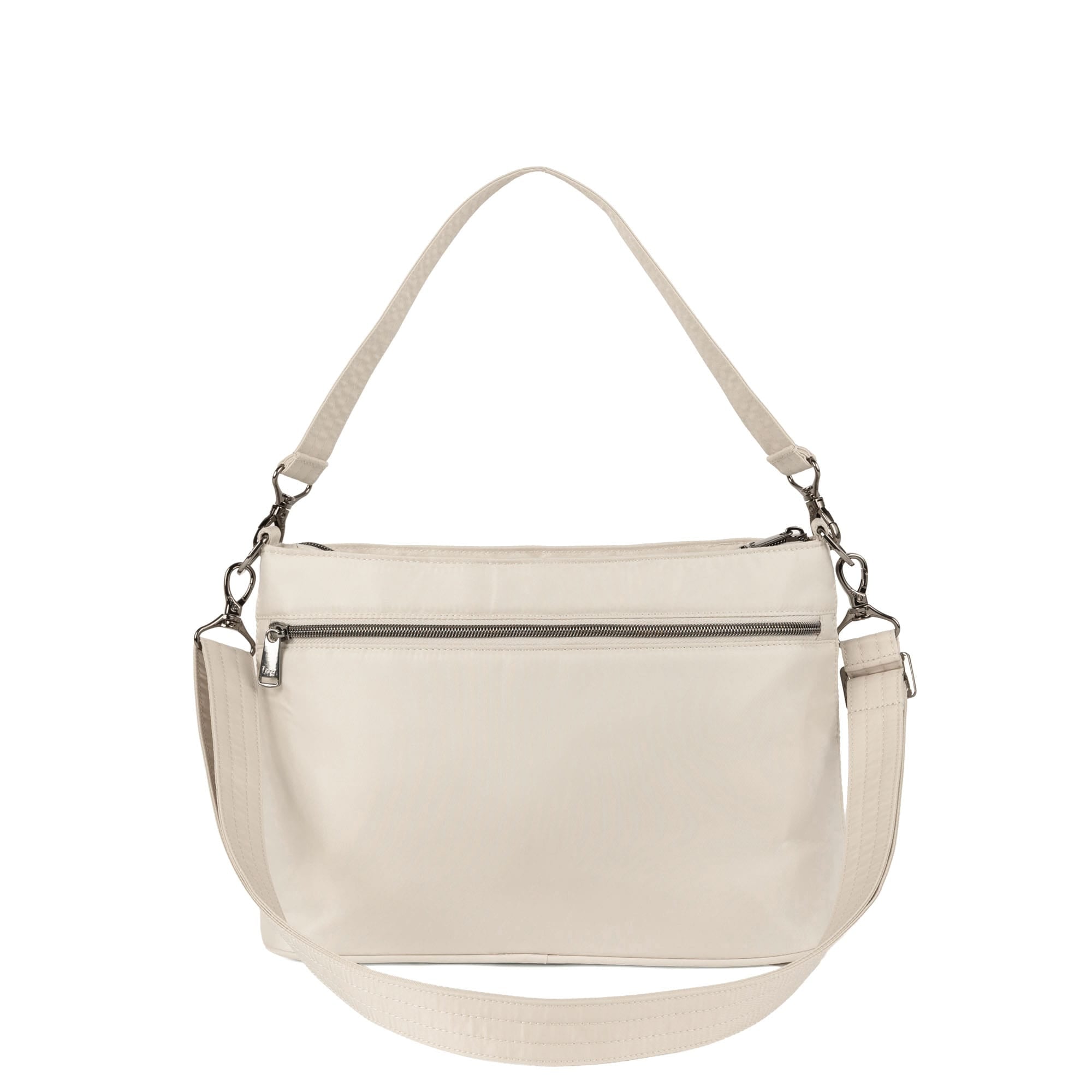 Lug Samba 2 Pebble Crossbody Bag shown from an angled view, featuring a compact design with a top handle and adjustable strap.