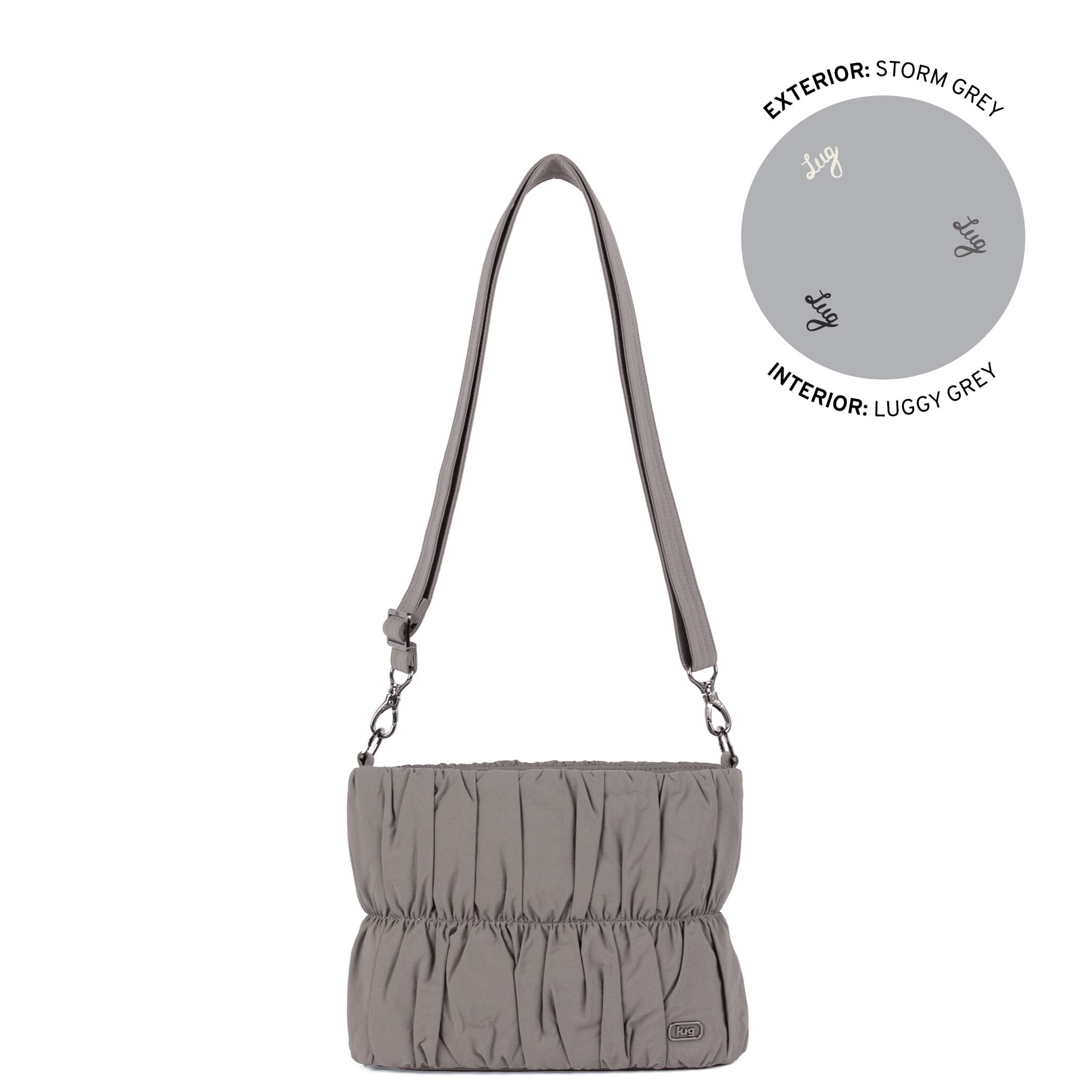 Flounce CloudGo Ruched Crossbody Bag - STORM GREY - 26154_Flounce_CloudGo_StormGrey_Angle_01