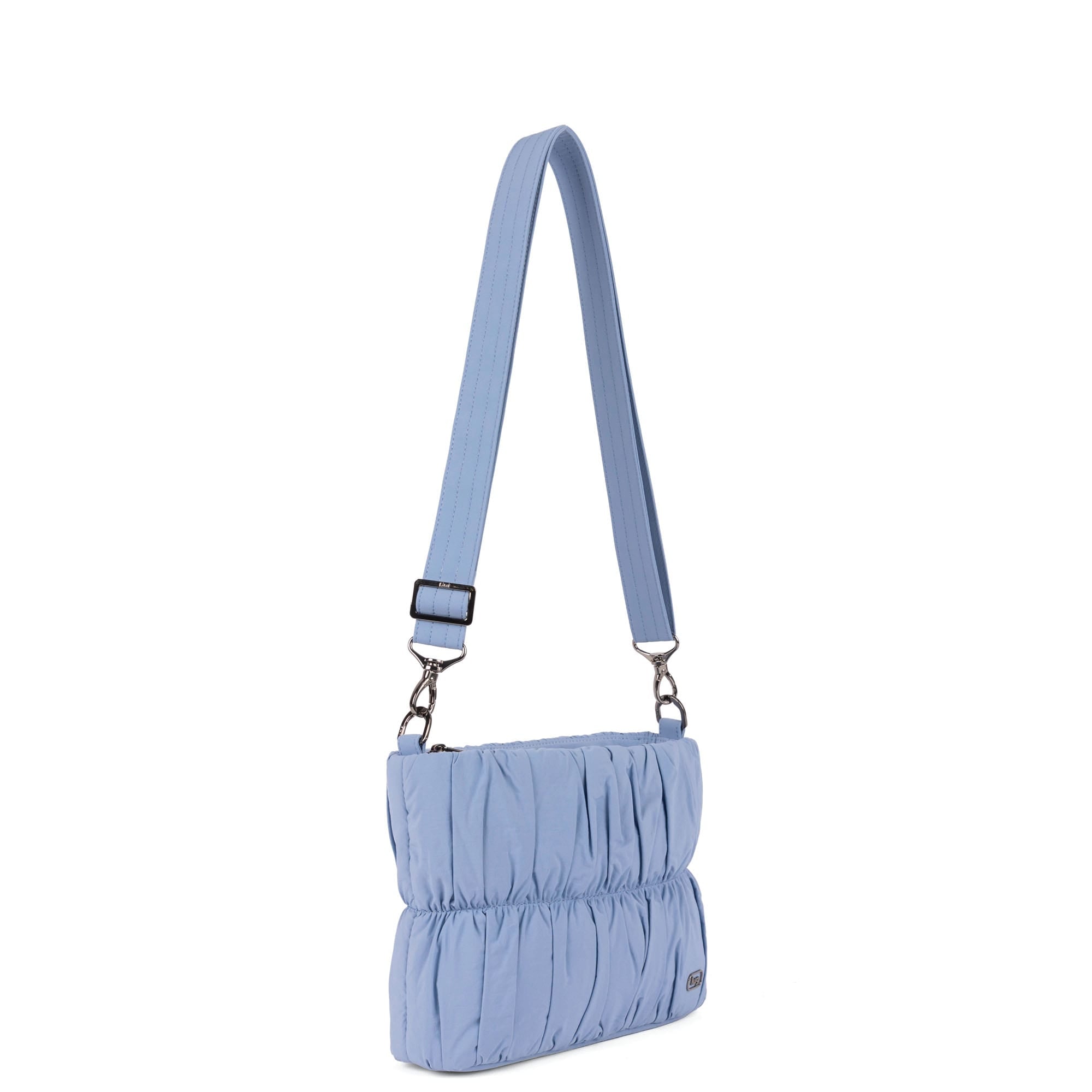 Flounce CloudGo Ruched Crossbody Bag - BLUEBELL - 26155_Flounce_CloudGo_Bluebell_Angle_02