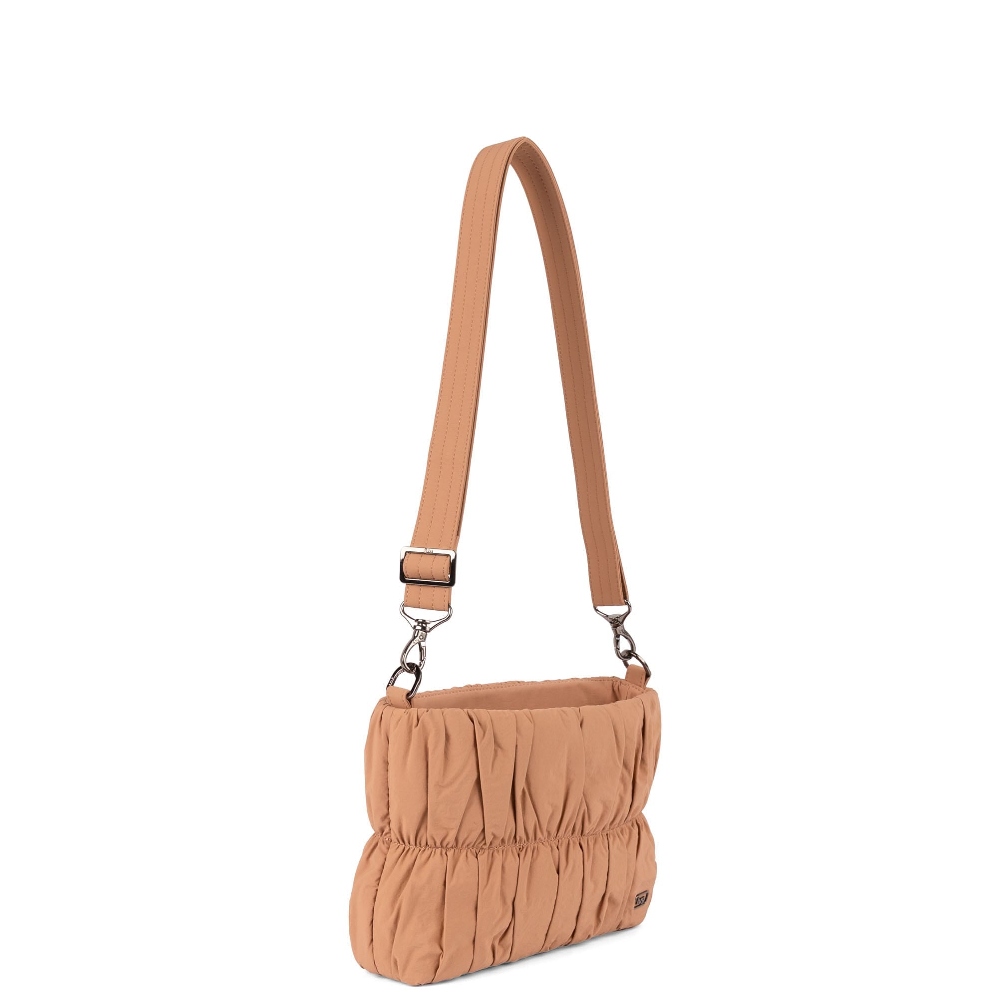Flounce CloudGo Ruched Crossbody Bag - CHAI LATTE - 26156_Flounce_CloudGo_ChaiLatte_Angle_02