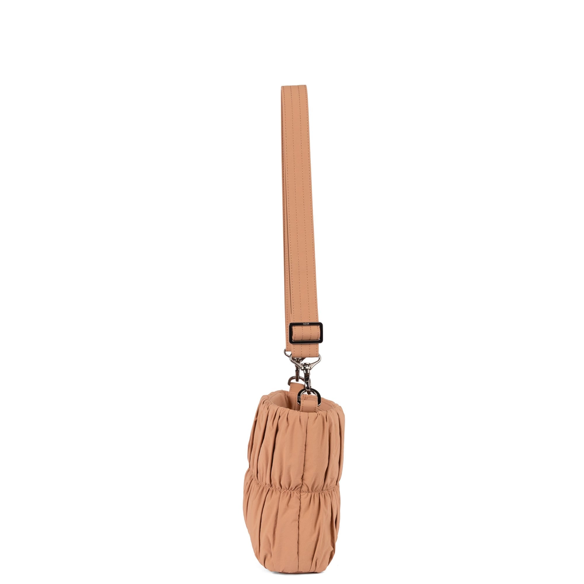 Flounce CloudGo Ruched Crossbody Bag - CHAI LATTE - 26156_Flounce_CloudGo_ChaiLatte_Angle_03