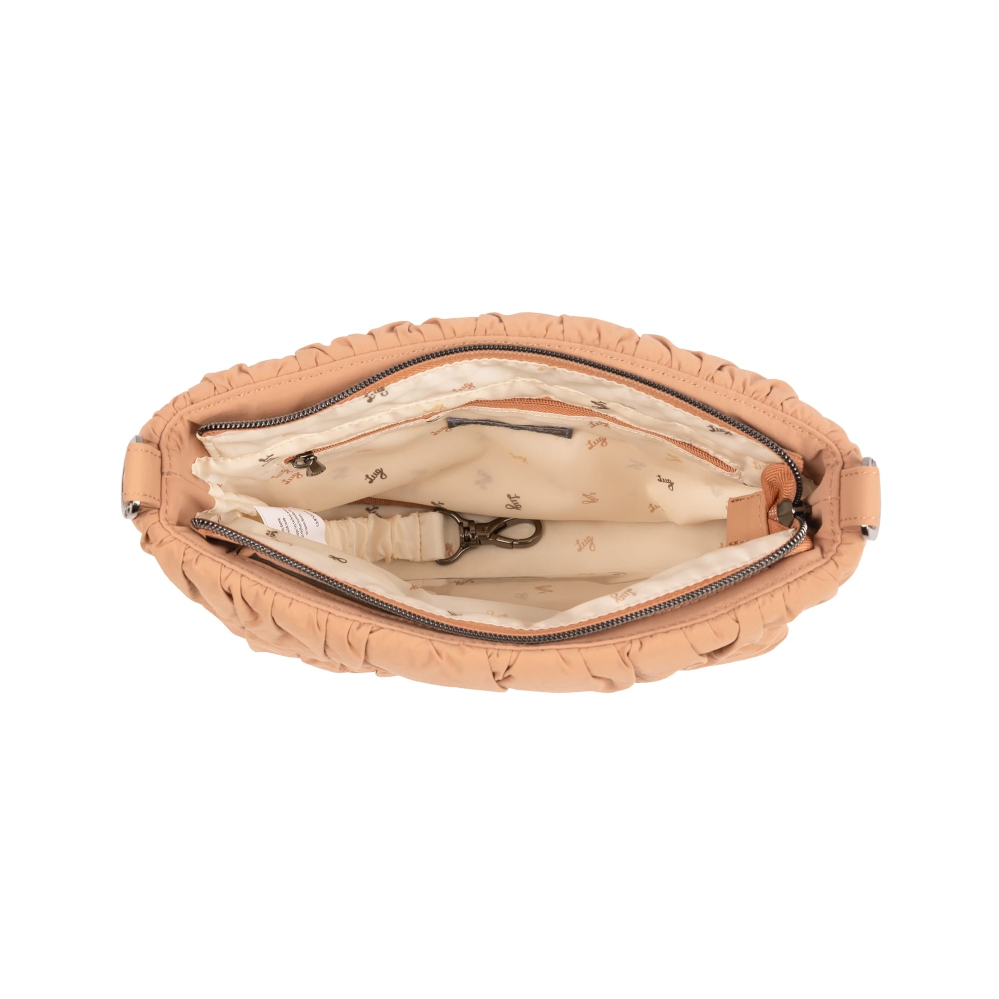 Flounce CloudGo Ruched Crossbody Bag - CHAI LATTE - 26156_Flounce_CloudGo_ChaiLatte_Angle_05