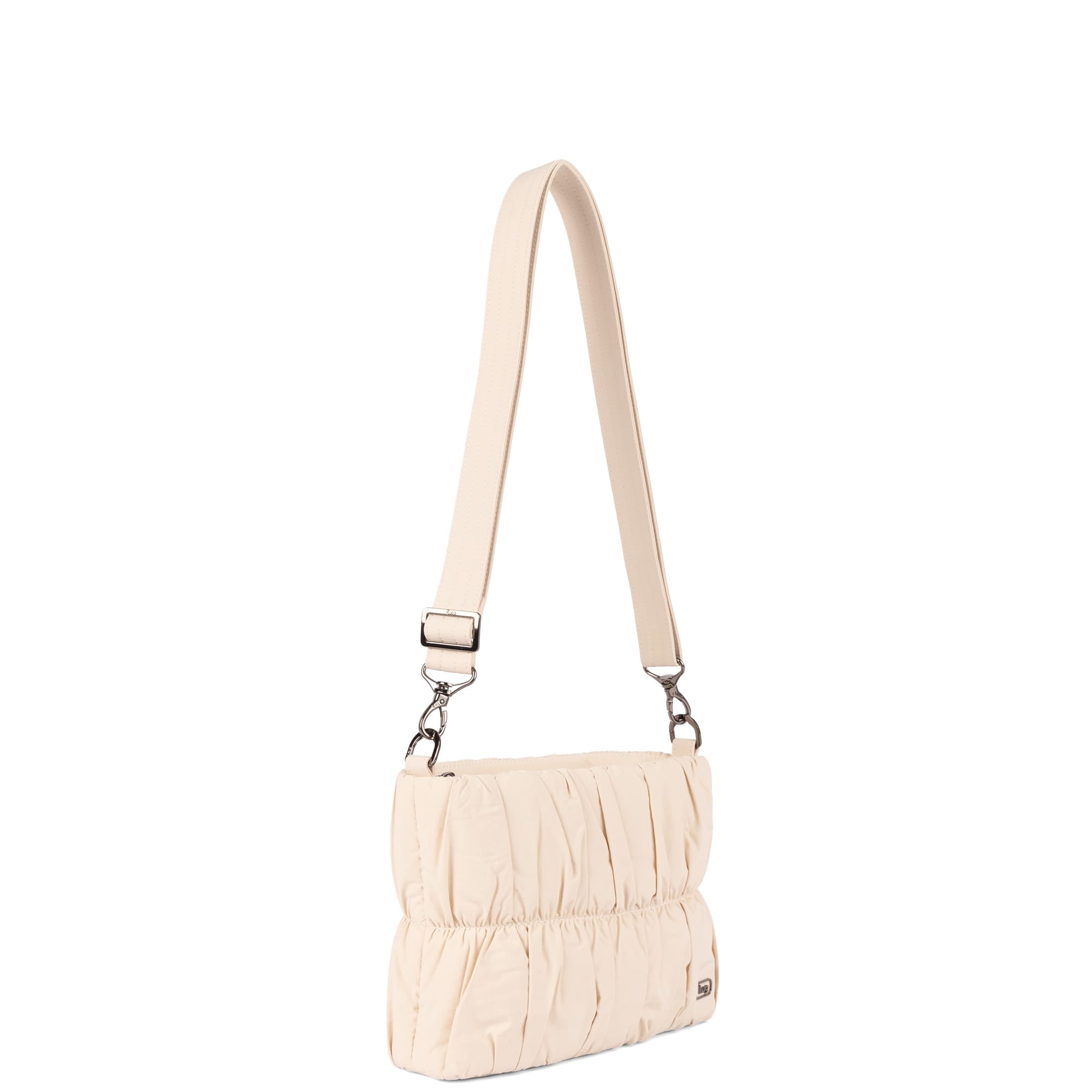 Flounce CloudGo Ruched Crossbody Bag - MACADAMIA - 26157_Flounce_CloudGo_Macademia_Angle_02