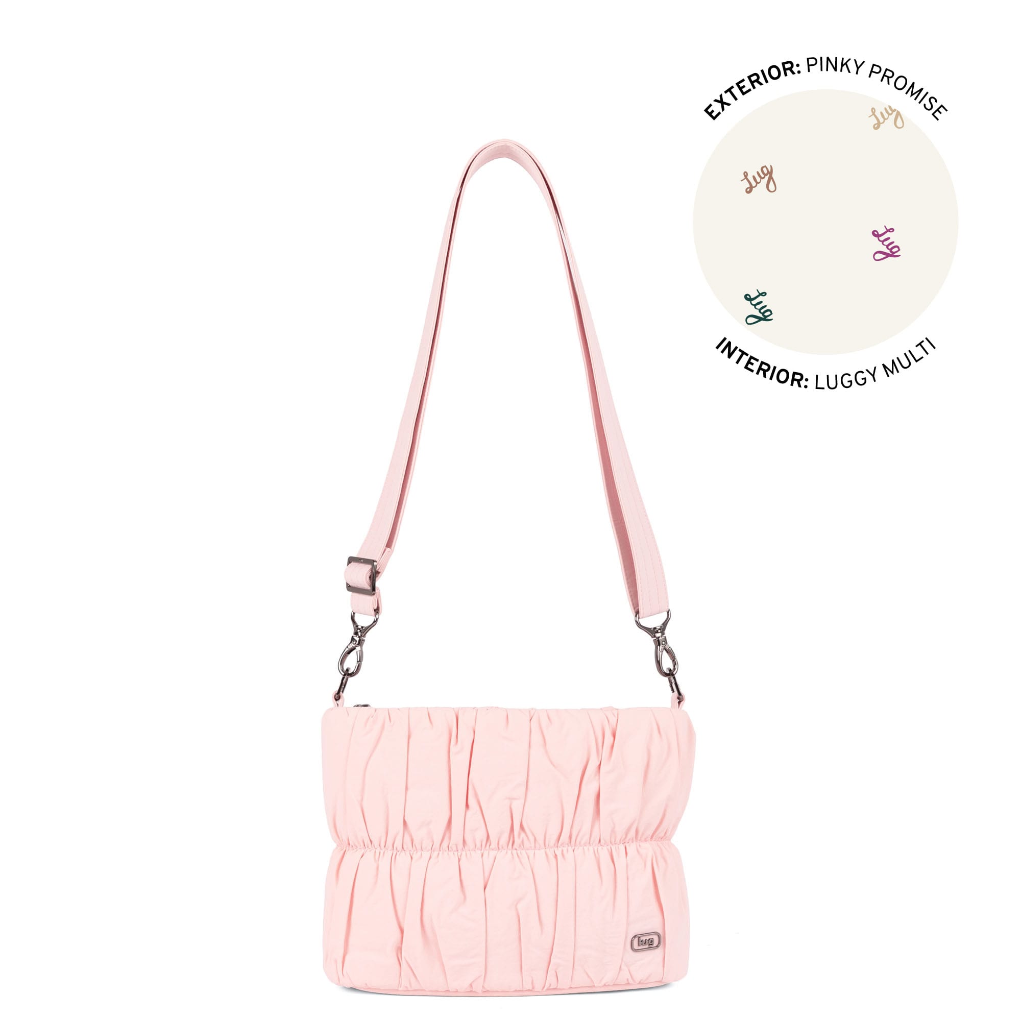Flounce CloudGo Ruched Crossbody Bag - PINKY PROMISE - 26158_Flounce_CloudGo_PinkyPromise_Angle_01