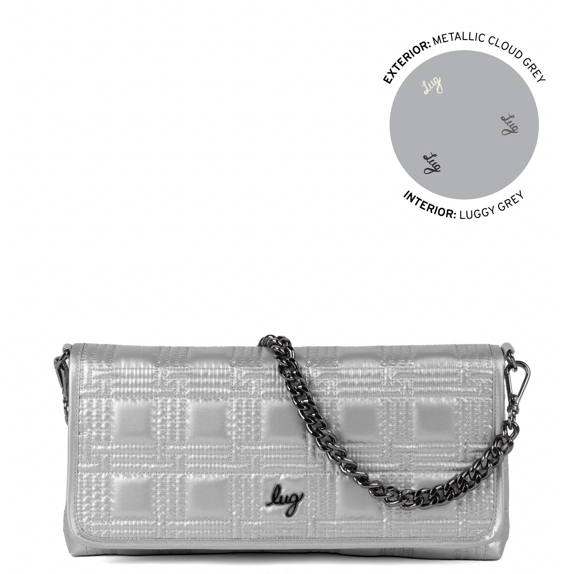 Strut Shoulder Bag - METALLIC CLOUD GREY - 26161_Strut_MetallicCloudGrey_Angle_01