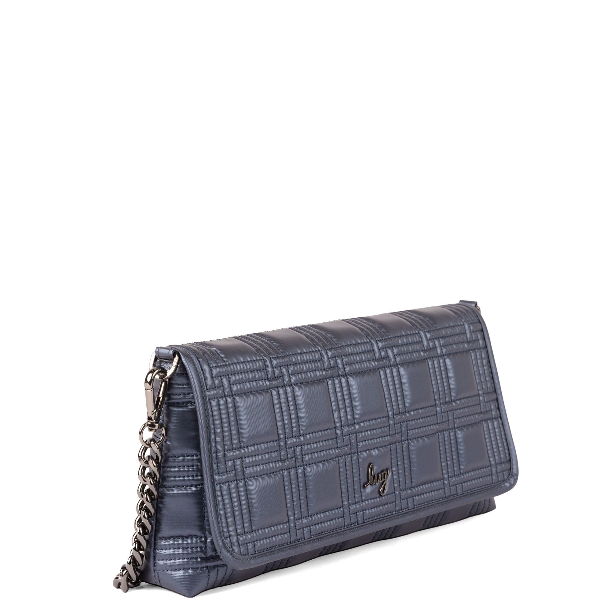 Strut Shoulder Bag - METALLIC INDIGO - 26167_Strut_MetallicIndigo_Angle_02