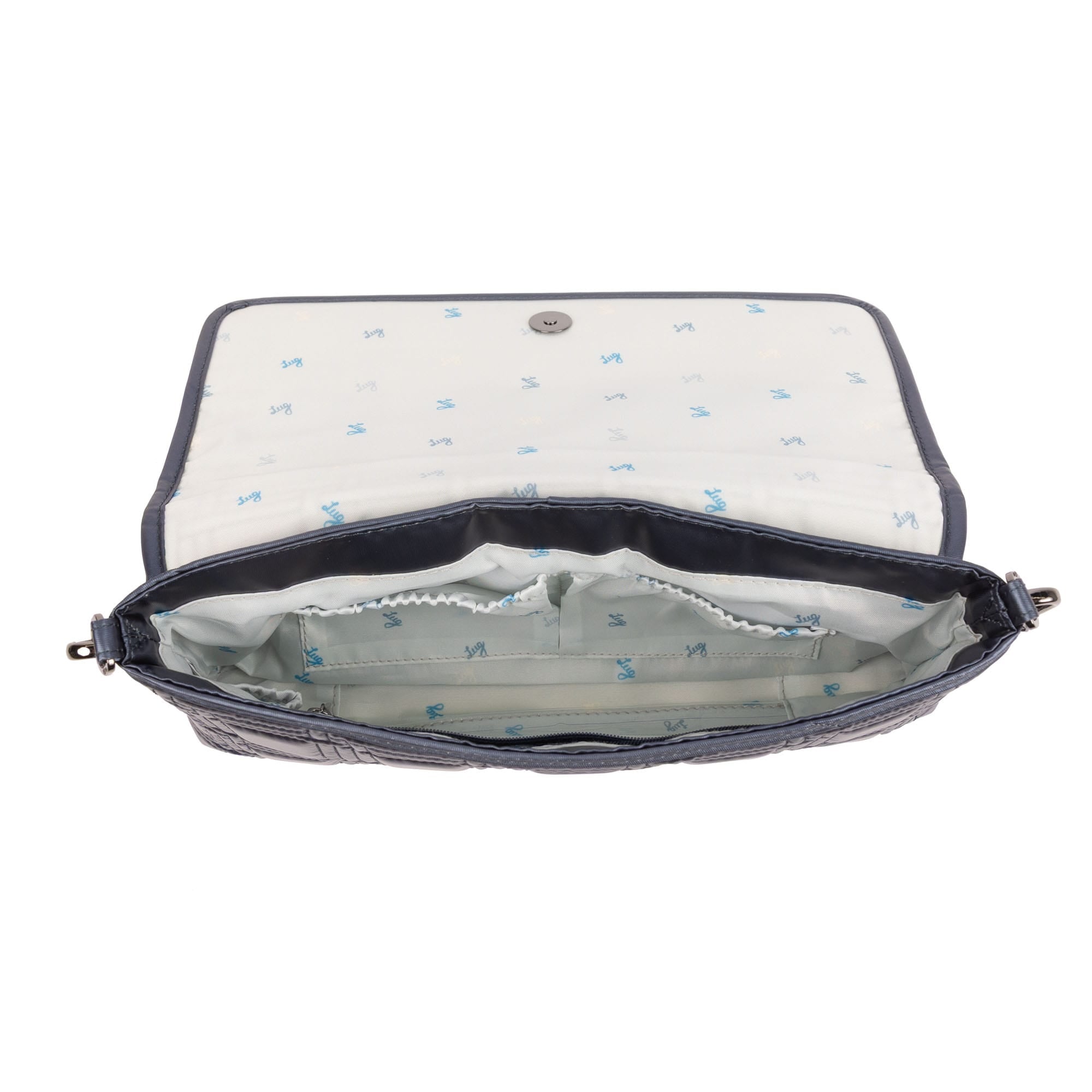 Strut Shoulder Bag - METALLIC INDIGO - 26167_Strut_MetallicIndigo_Angle_05