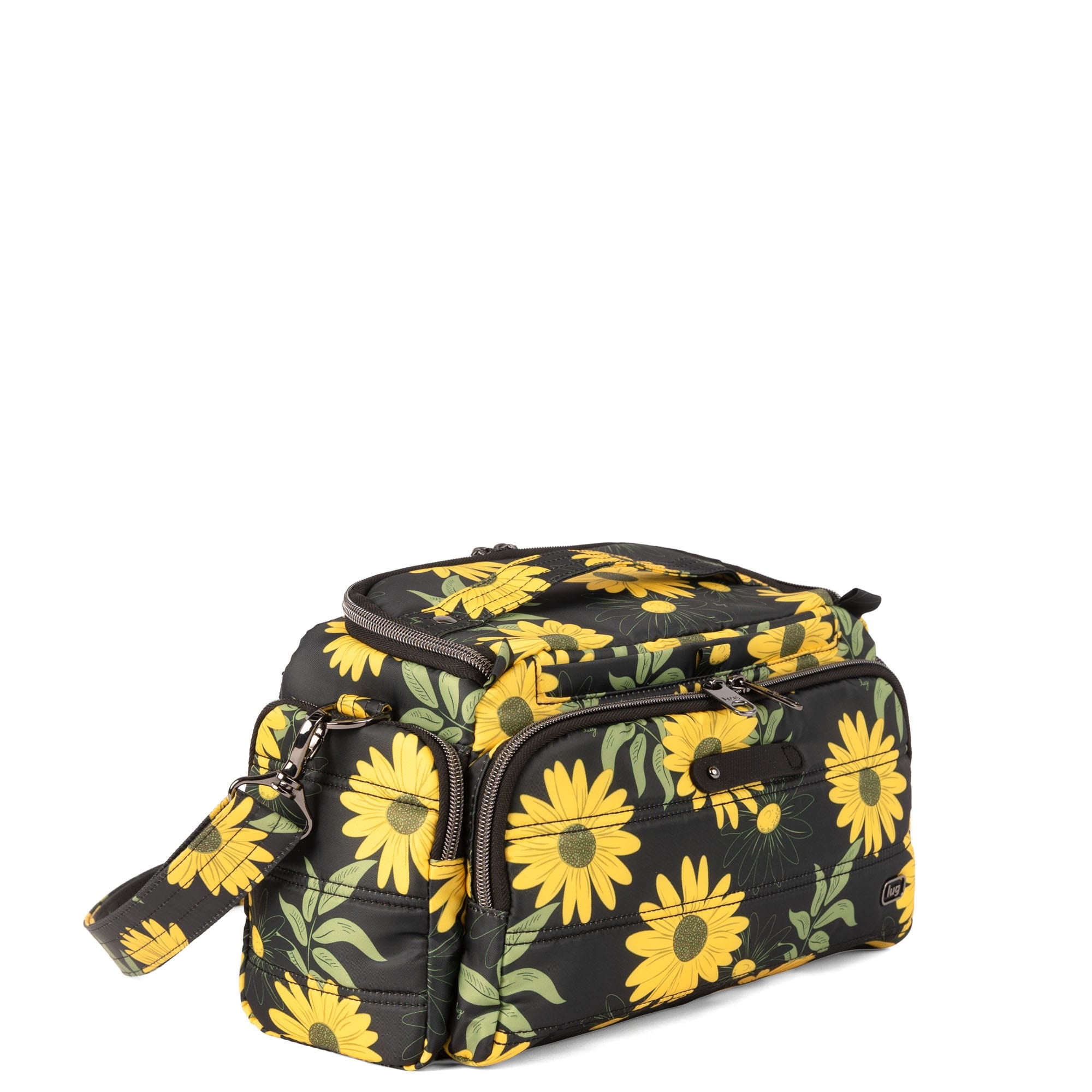 Trolley 3 Crossbody Bag - SUNFLOWERS BLACK - 26174_Trolley3_SunflowersBlack_Angle_02