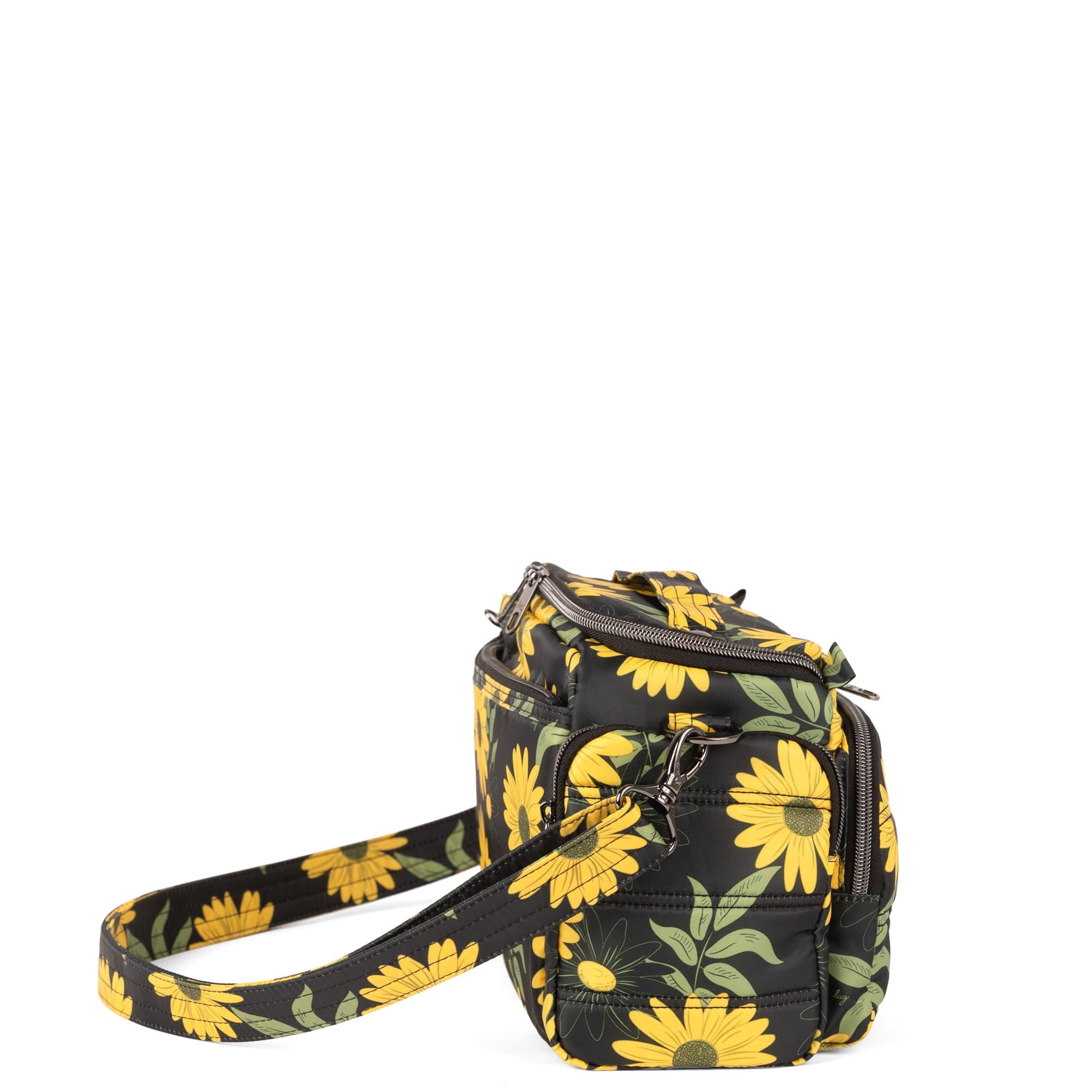 Trolley 3 Crossbody Bag - SUNFLOWERS BLACK - 26174_Trolley3_SunflowersBlack_Angle_03