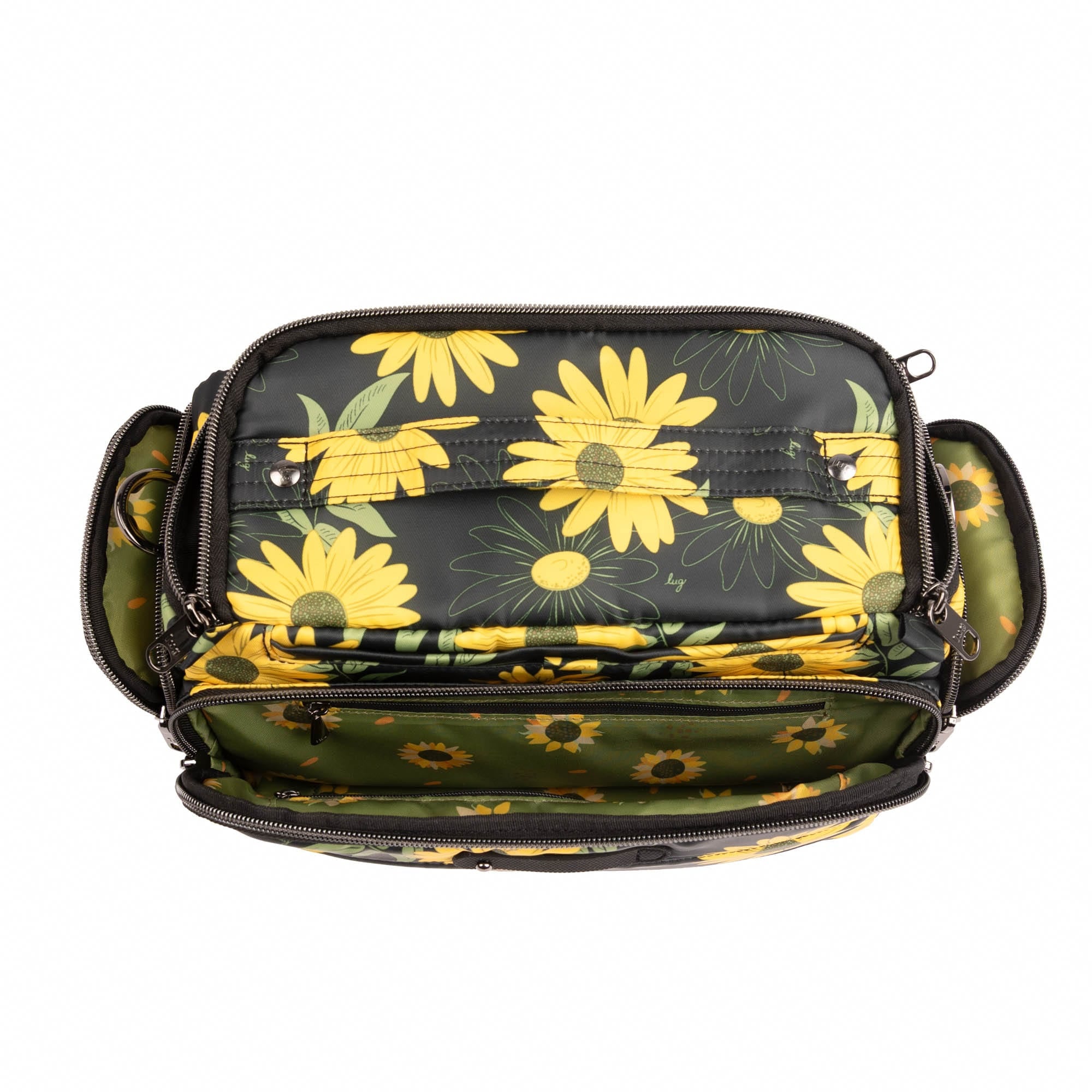Trolley 3 Crossbody Bag - SUNFLOWERS BLACK - 26174_Trolley3_SunflowersBlack_Angle_05