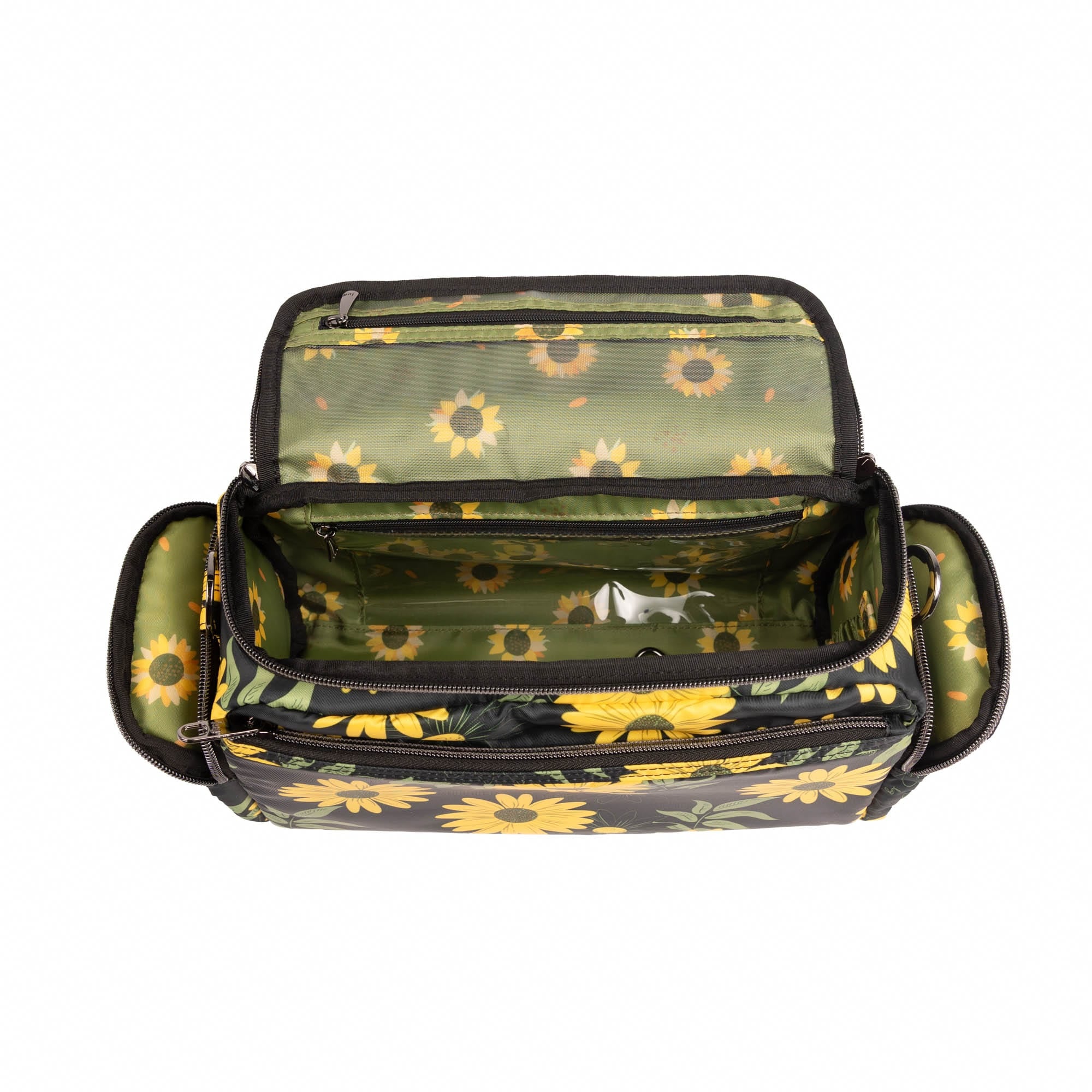 Trolley 3 Crossbody Bag - SUNFLOWERS BLACK - 26174_Trolley3_SunflowersBlack_Angle_06