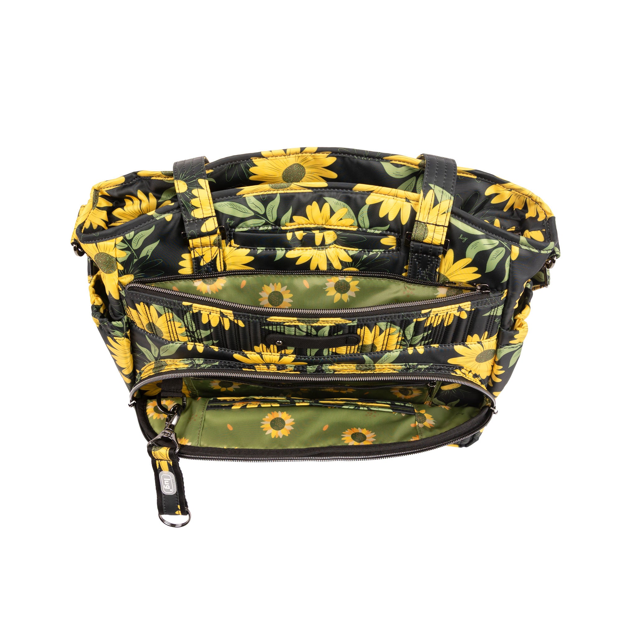 Windjammer Large Convertible Tote Bag - SUNFLOWERS BLACK - 26184_Windjammer_LargeTote_SunflowerBlack_Angle_06