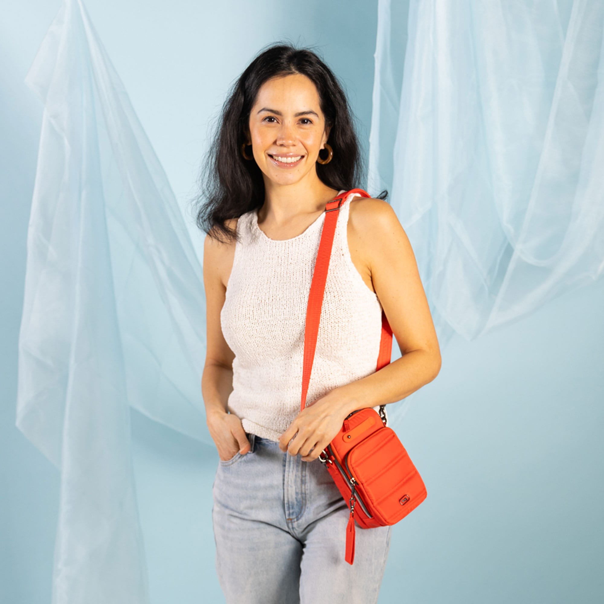 Skeeter Mini Bridge Crossbody Bag with Puller - - 26188_SkeeterMiniBridge_CayenneRed_Hover