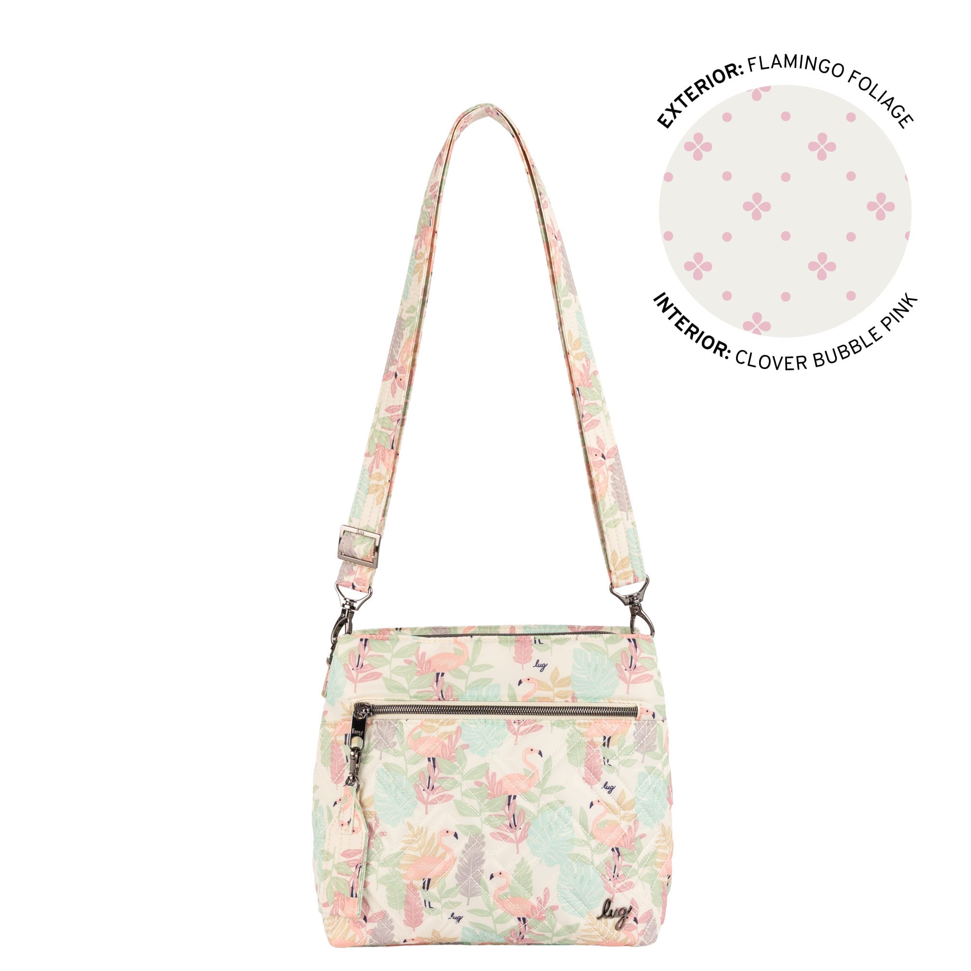 Double Dip Crossbody Bag - FLAMINGO FOLIAGE - 26200_DoubleDip_FlamingoFoliage_Angle_01