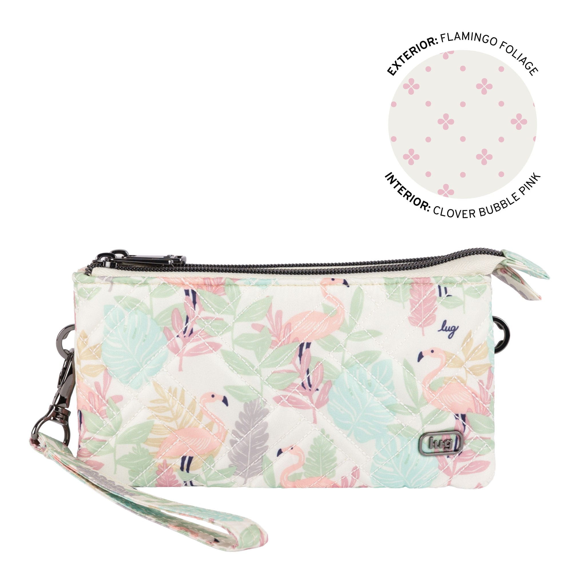 Frolic RFID Wristlet - FLAMINGO FOLIAGE - 26209_Frolic_FlamingoFoliage_Angle_01_3pdw6k
