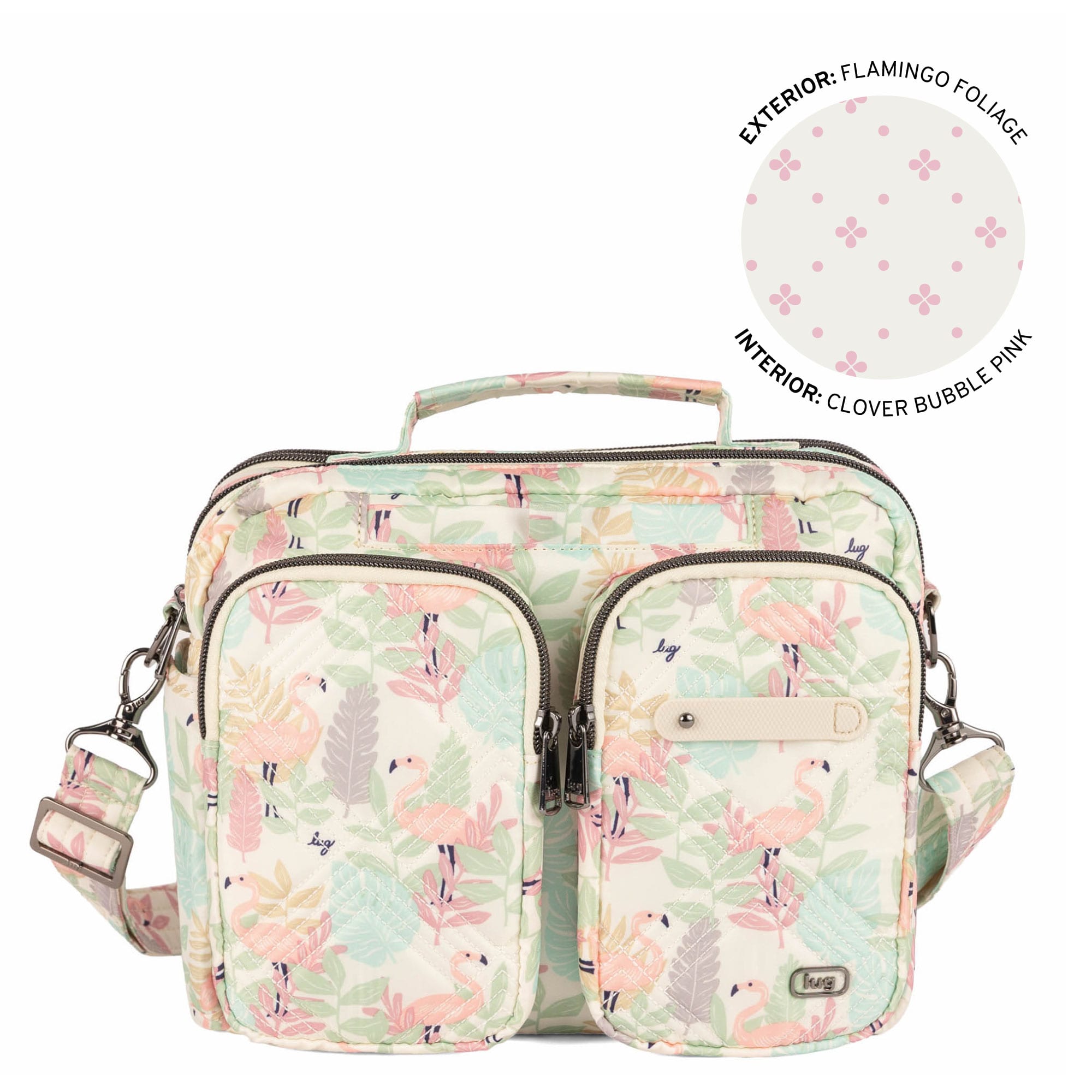 Navigator 2 Crossbody Bag - FLAMINGO FOLIAGE - 26233_Navigator2_FlamingoFoliage_Angle_01