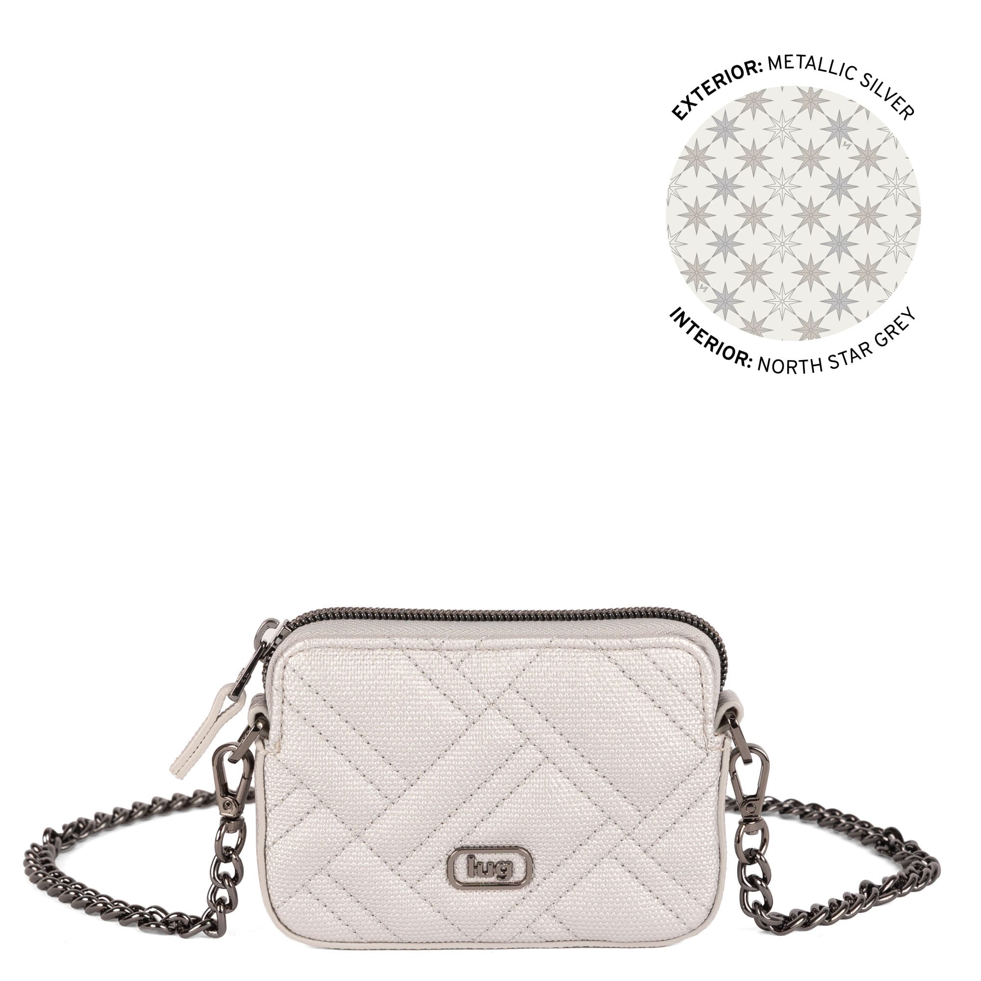 Juke Matte Luxe VL Mini Bag - METALLIC SILVER - 26242_JukeML_MetallicSilver_Angle_01