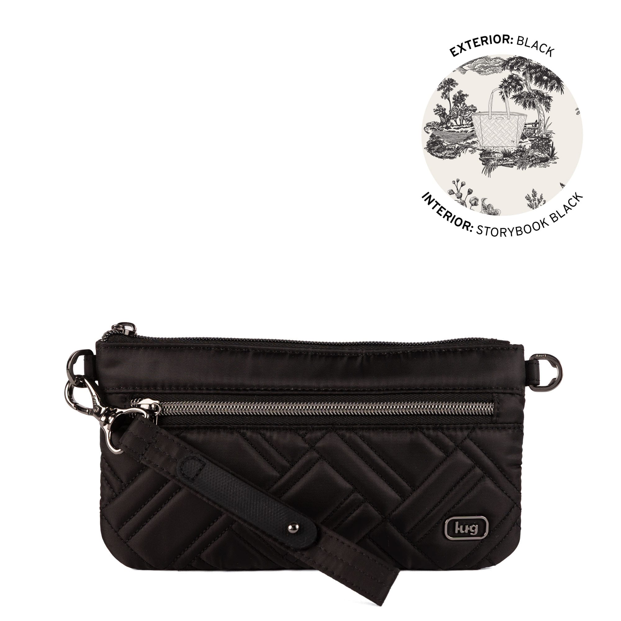 Super Metro XL Wristlet with Charm Bar - BLACK - 26261_SuperMetroXL_Black_Angle_01