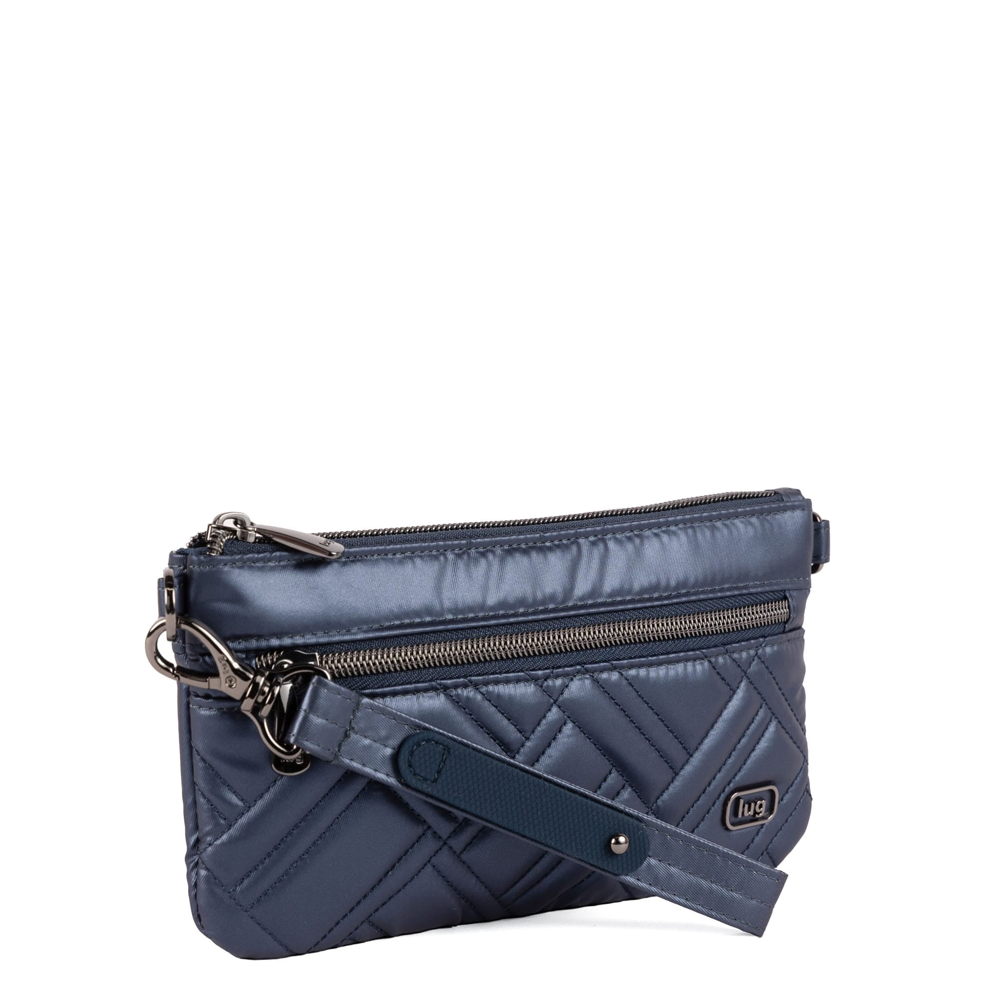 Super Metro XL Wristlet with Charm Bar - METALLIC INDIGO - 26263_SuperMetroXL_MetallicIndigo_Angle_02