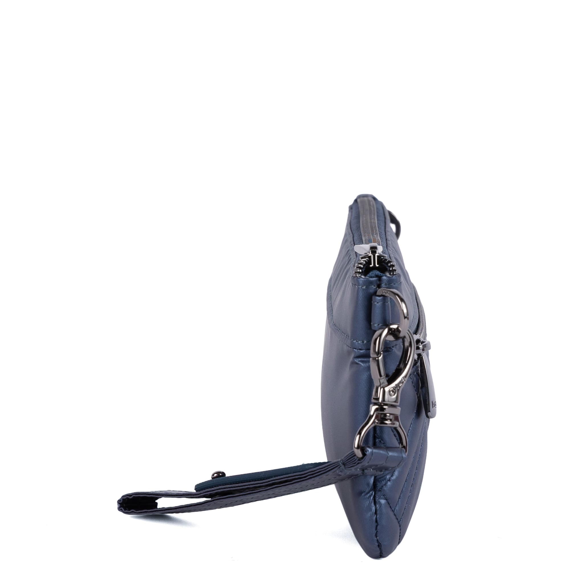 Super Metro XL Wristlet with Charm Bar - METALLIC INDIGO - 26263_SuperMetroXL_MetallicIndigo_Angle_04