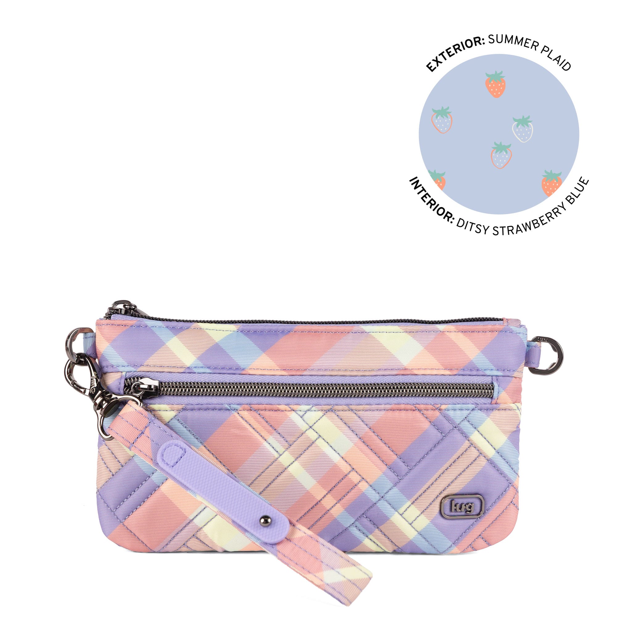 Super Metro XL Wristlet with Charm Bar - SUMMER PLAID - 26267_SuperMetroXL_SummerPlaid_Angle_01
